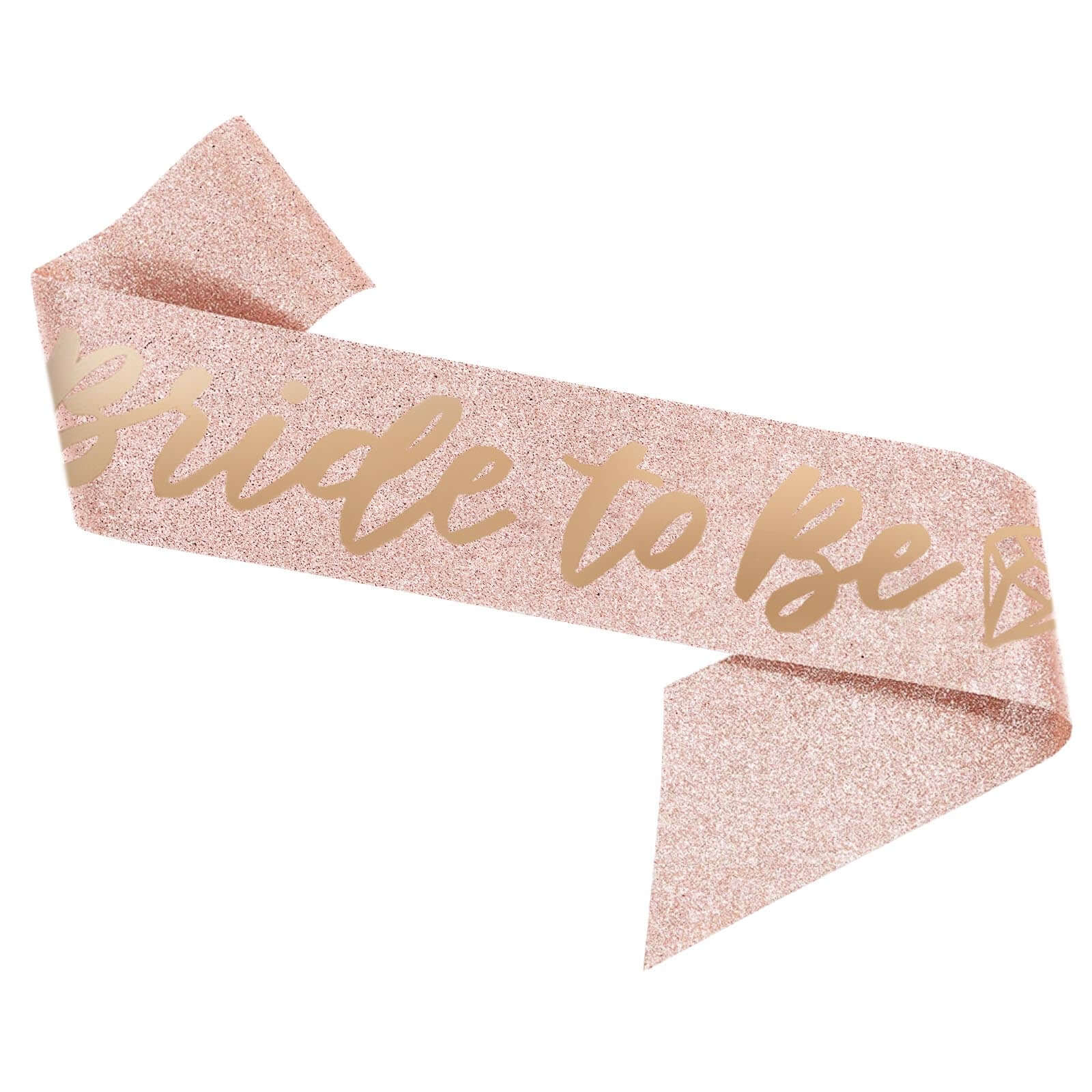 1 Set Rose Gold Bachelorette Party Decoration Supplies Kit, White Bridal Veil, Tiara Crown, Glittered Bride To Be Sash, & Stickers - Image 5