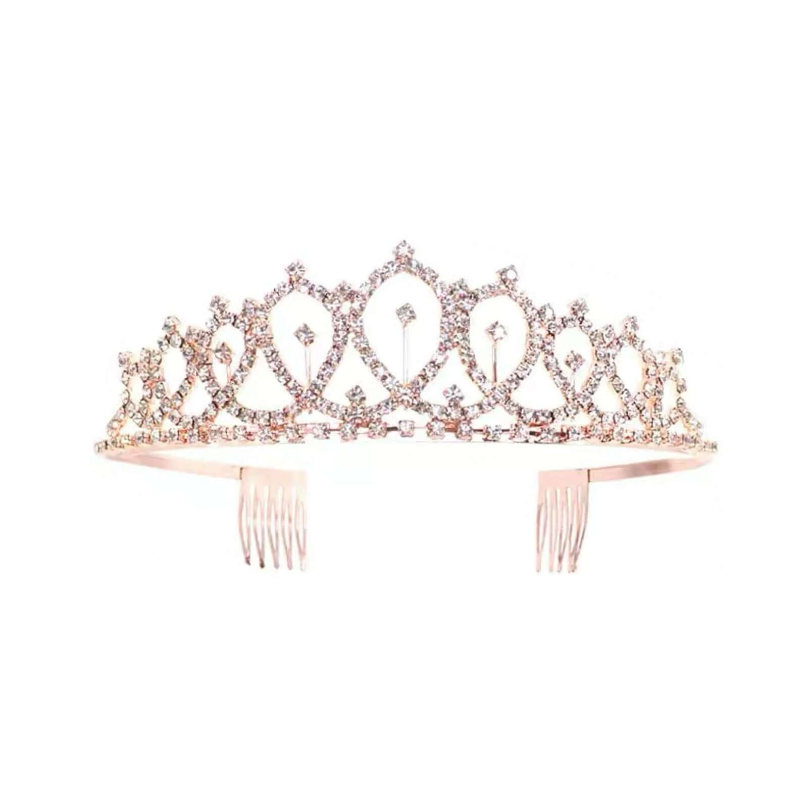1 Set Rose Gold Bachelorette Party Decoration Supplies Kit, White Bridal Veil, Tiara Crown, Glittered Bride To Be Sash, & Stickers - Image 6
