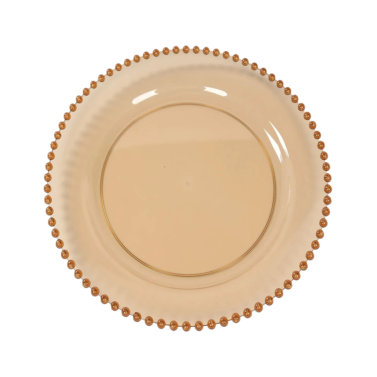 10-Pack Plastic Round Dinner Plates 10" Amber Gold with Beaded Rim - Disposable Party Plates for Stylish Gatherings & Celebrations - Image 5