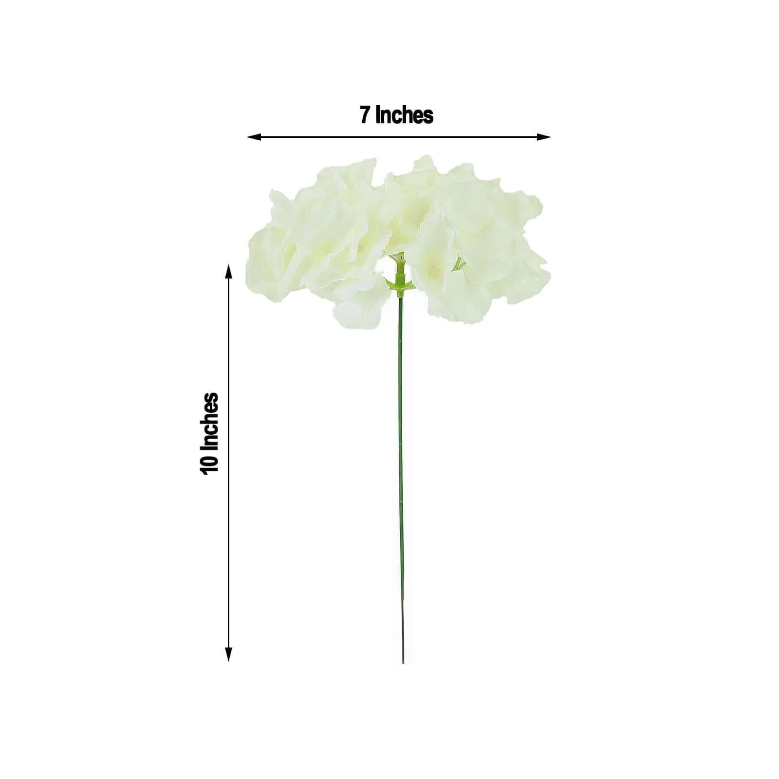 10 Flower Head and Stems Cream Artificial Satin Hydrangeas, DIY Arrangement - Image 3