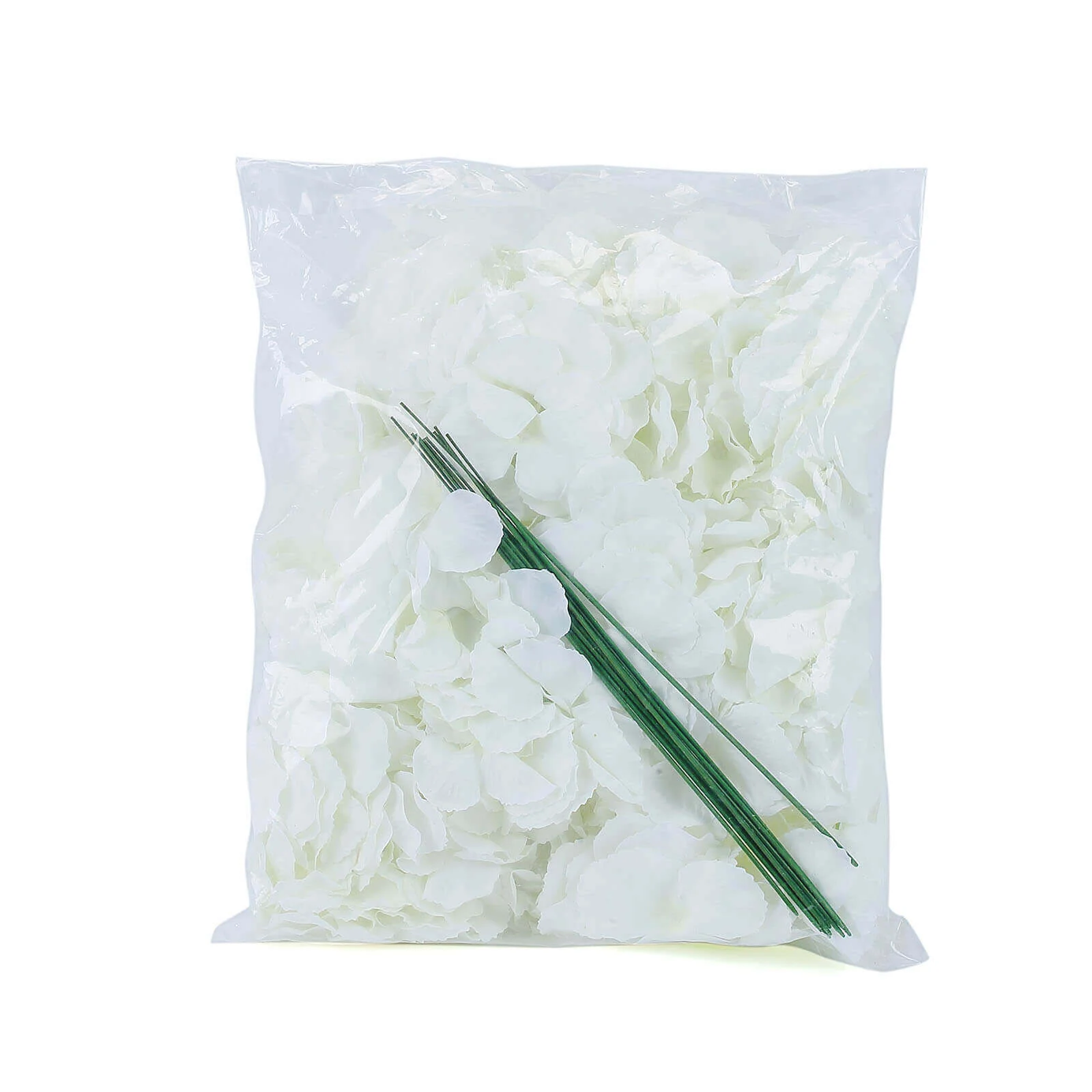10 Flower Head and Stems Cream Artificial Satin Hydrangeas, DIY Arrangement - Image 8