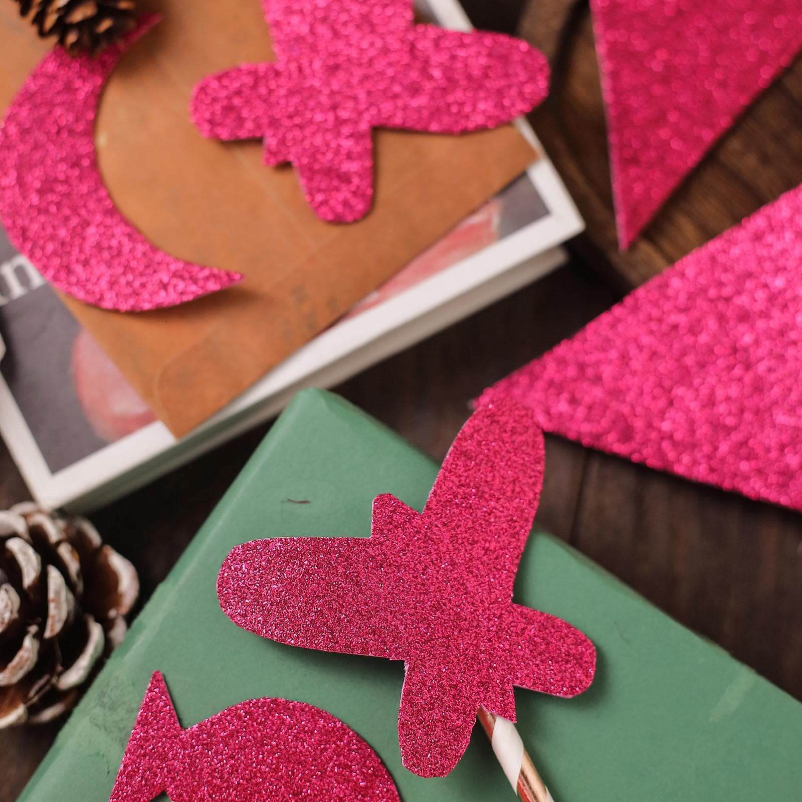 10 Pack Self-Adhesive Glitter DIY Craft Foam Sheets - Hot Pink 12"x10" - Image 15