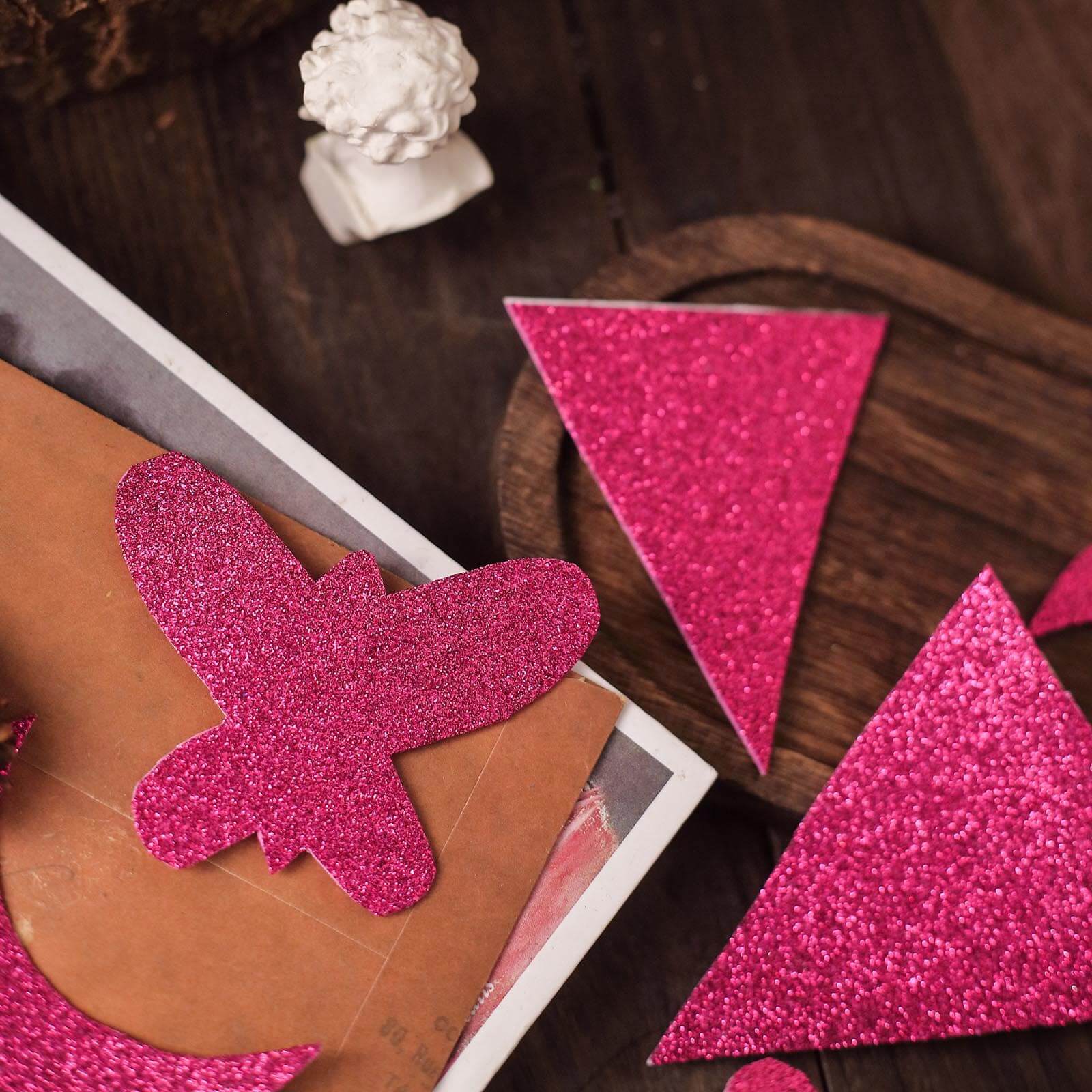 10 Pack Self-Adhesive Glitter DIY Craft Foam Sheets - Hot Pink 12"x10" - Image 6
