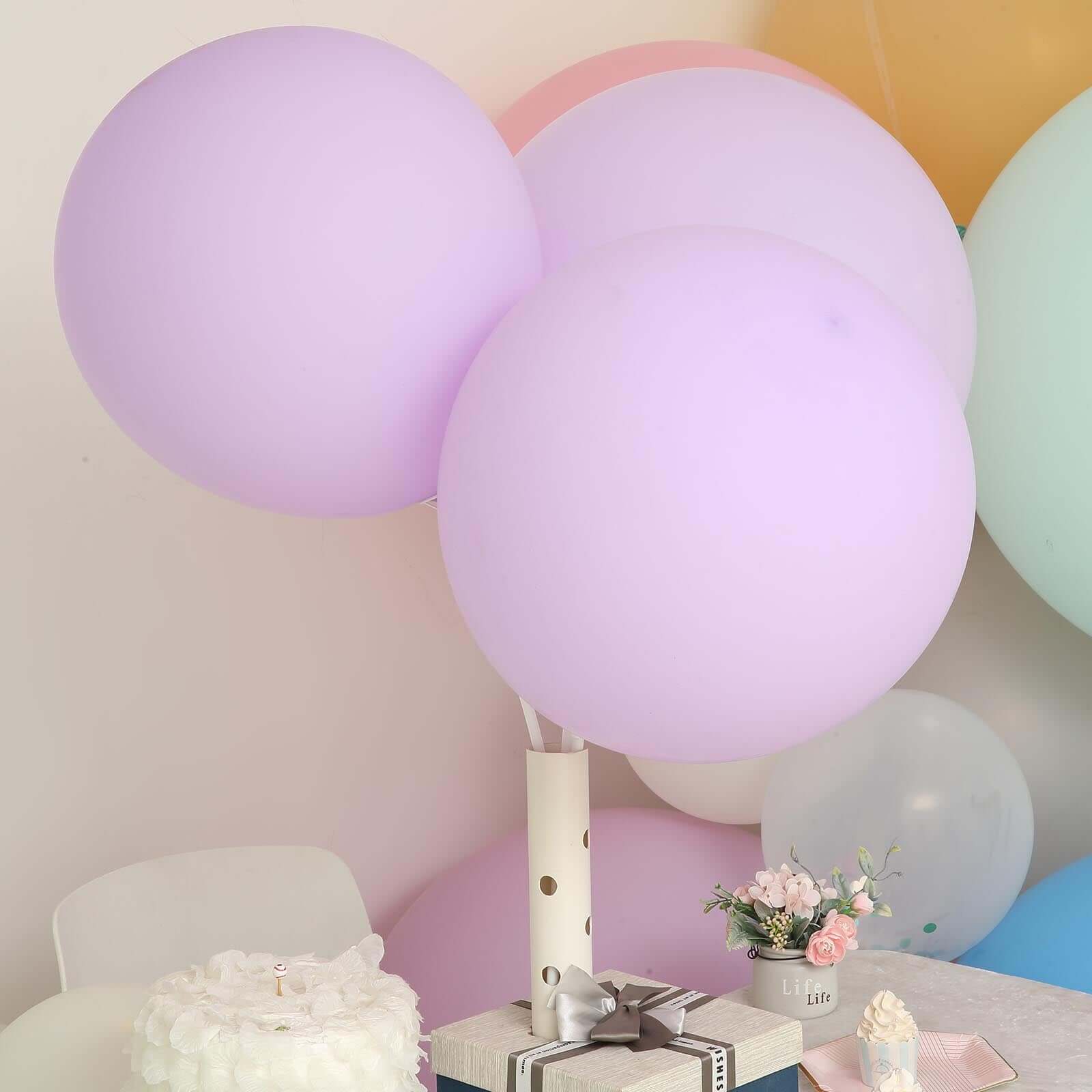 10 Pack Matte Pastel Lavender Lilac Helium or Air Latex Party Balloons 18" - Image 2