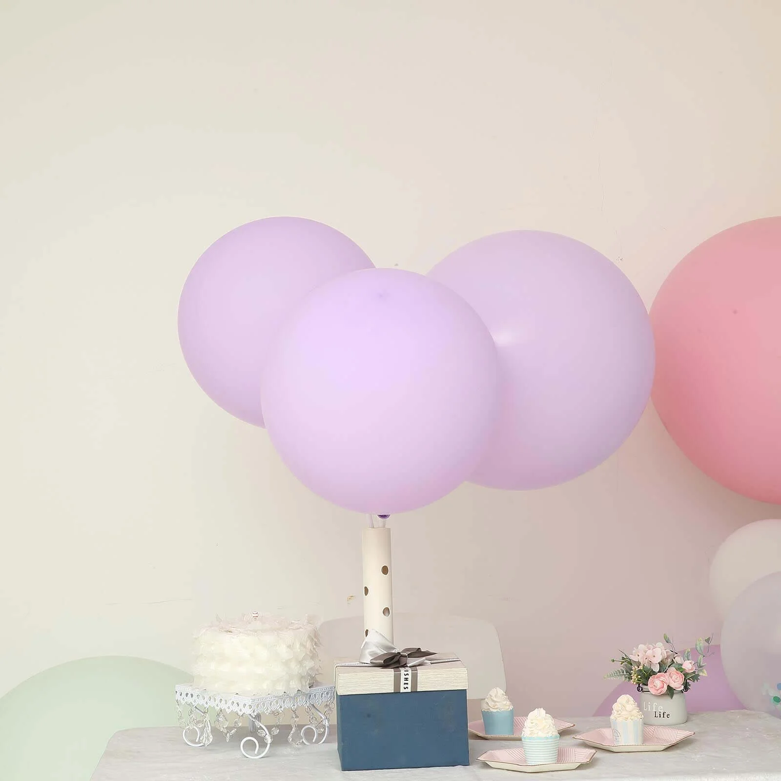 10 Pack Matte Pastel Lavender Lilac Helium or Air Latex Party Balloons 18" - Image 8