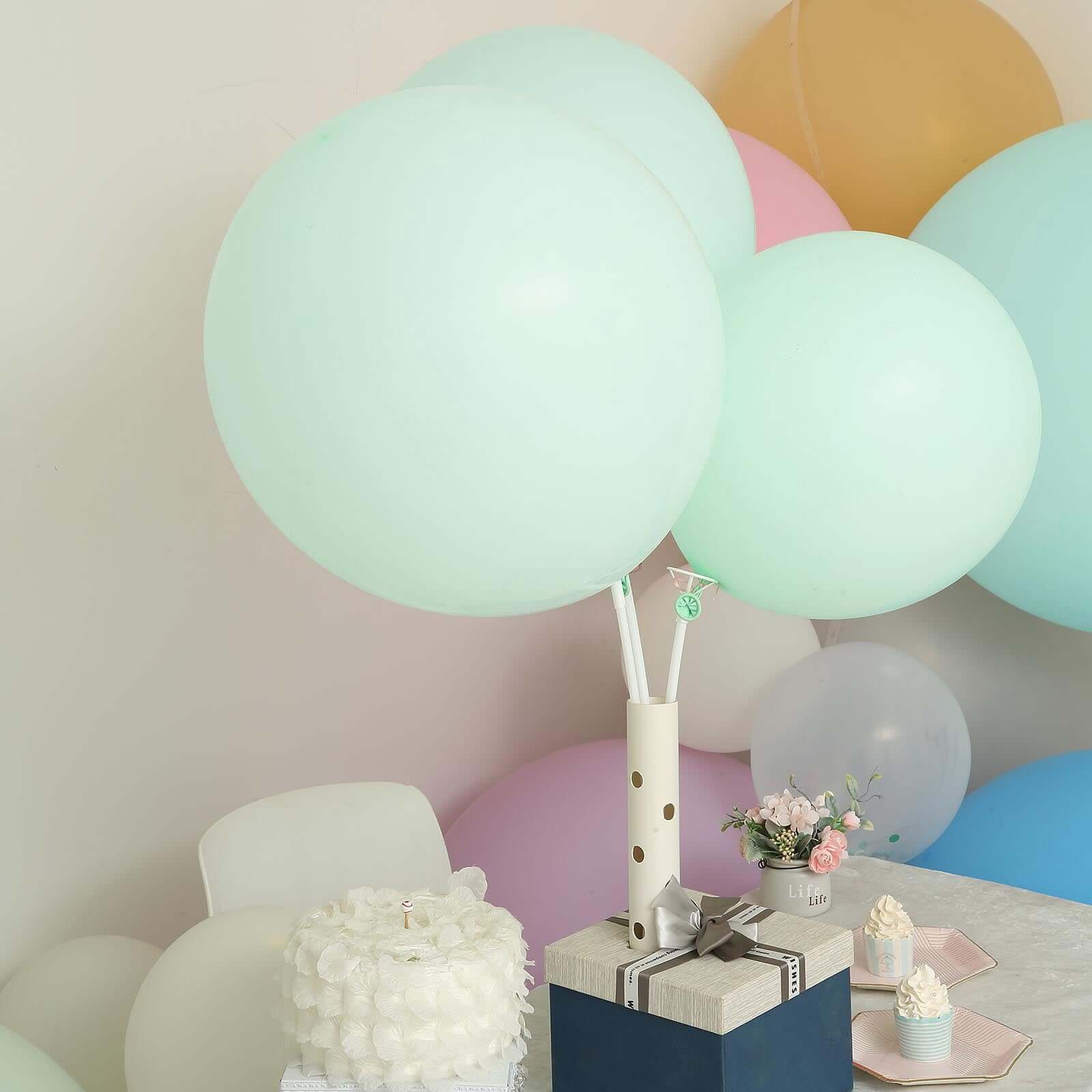 10 Pack Matte Pastel Seafoam Helium or Air Latex Party Balloons 18" - Image 15