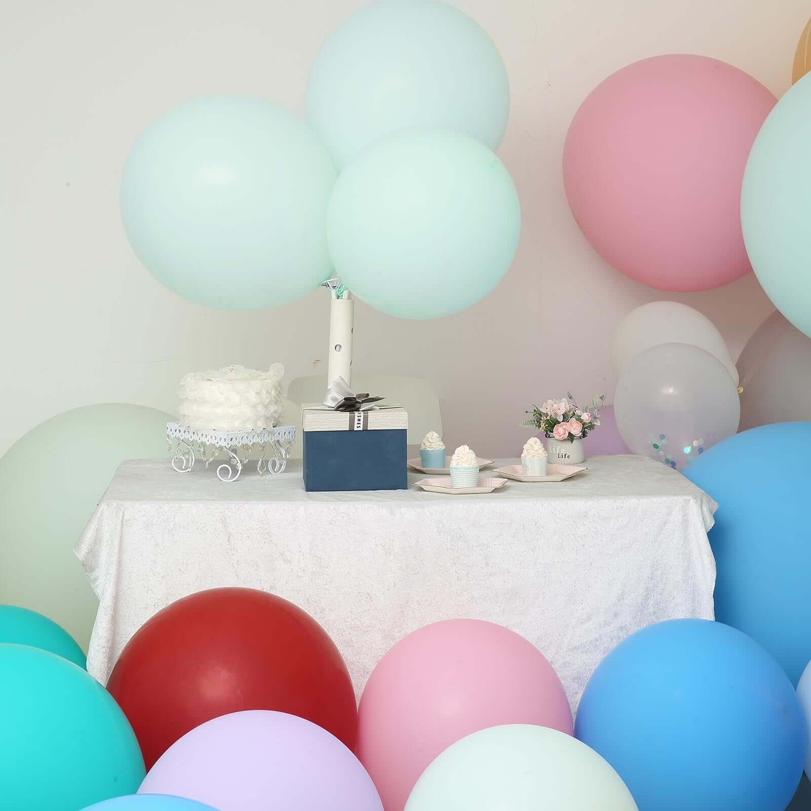 10 Pack Matte Pastel Seafoam Helium or Air Latex Party Balloons 18" - Image 8