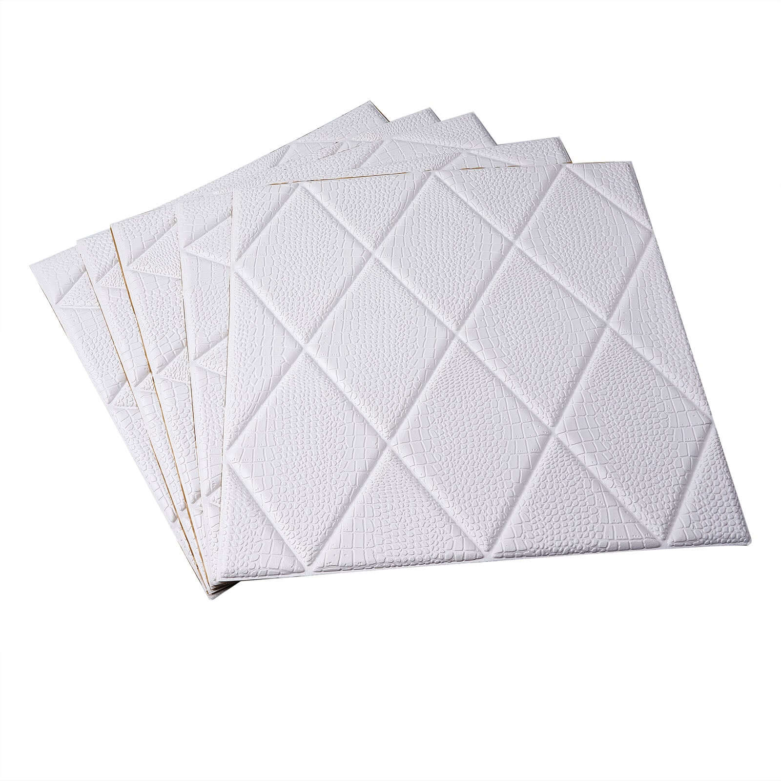10 Pack 3D White Foam Self Adhesive Wall Panels - Alligator Skin Design 40 Sq ft - Image 15