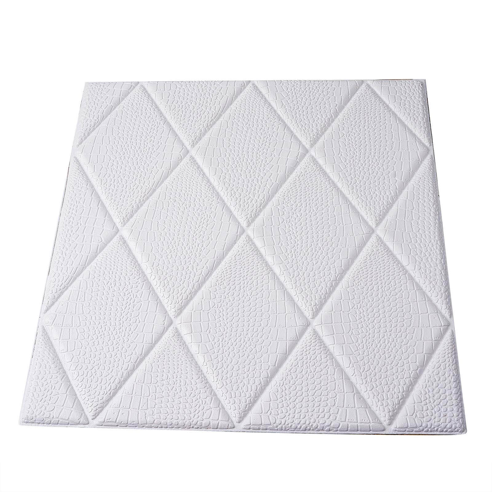 10 Pack 3D White Foam Self Adhesive Wall Panels - Alligator Skin Design 40 Sq ft - Image 7
