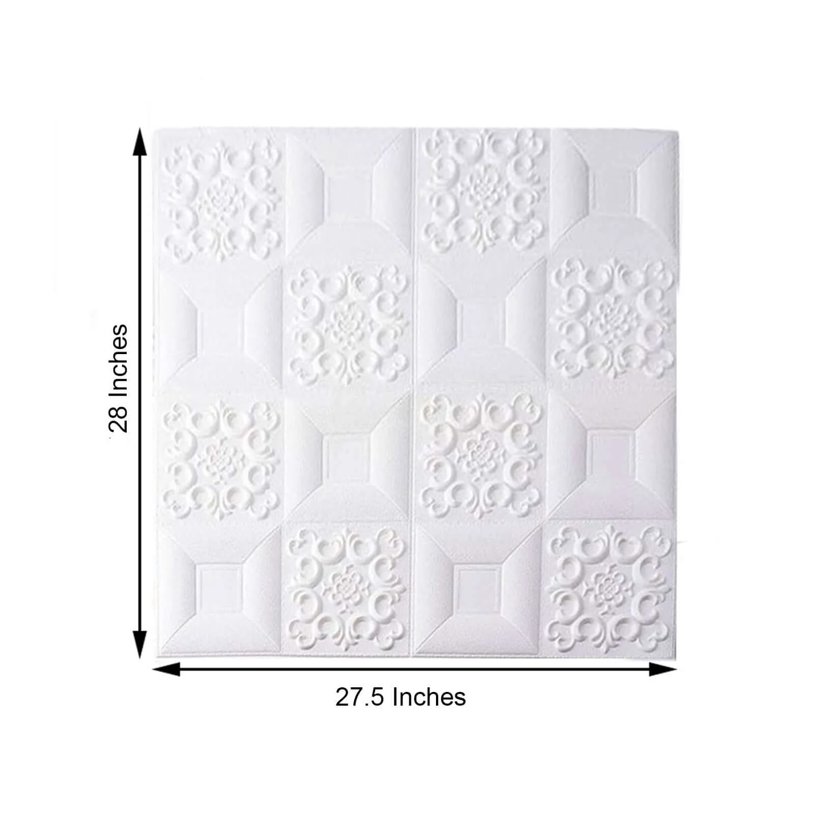 10 Pack 3D White Foam Self Adhesive Wall Panels - French Design 52 Sq ft - Image 3