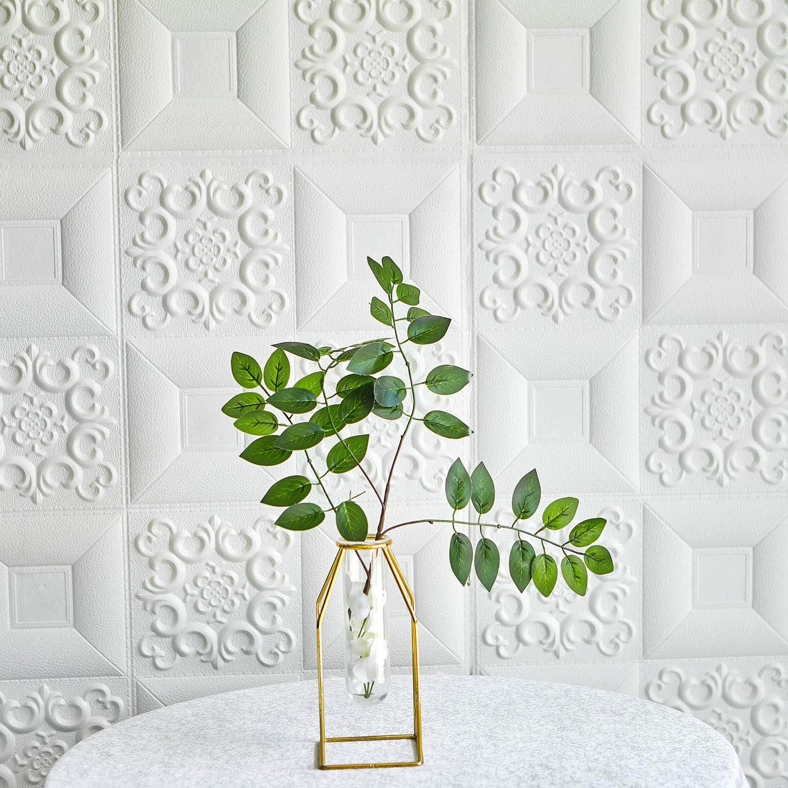 10 Pack 3D White Foam Self Adhesive Wall Panels - French Design 52 Sq ft - Image 6