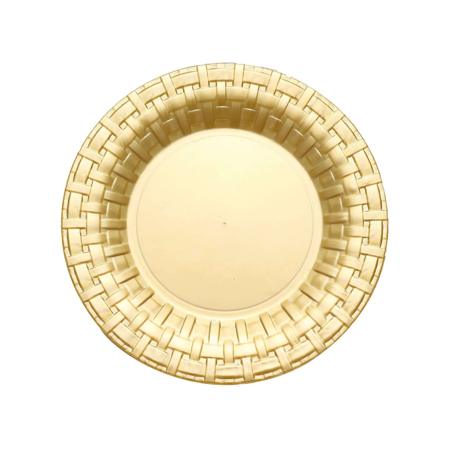 10 Pack Gold Basketweave Rim Plastic Salad Dessert Plates, Round Disposable Appetizer Plates 7" - Image 7