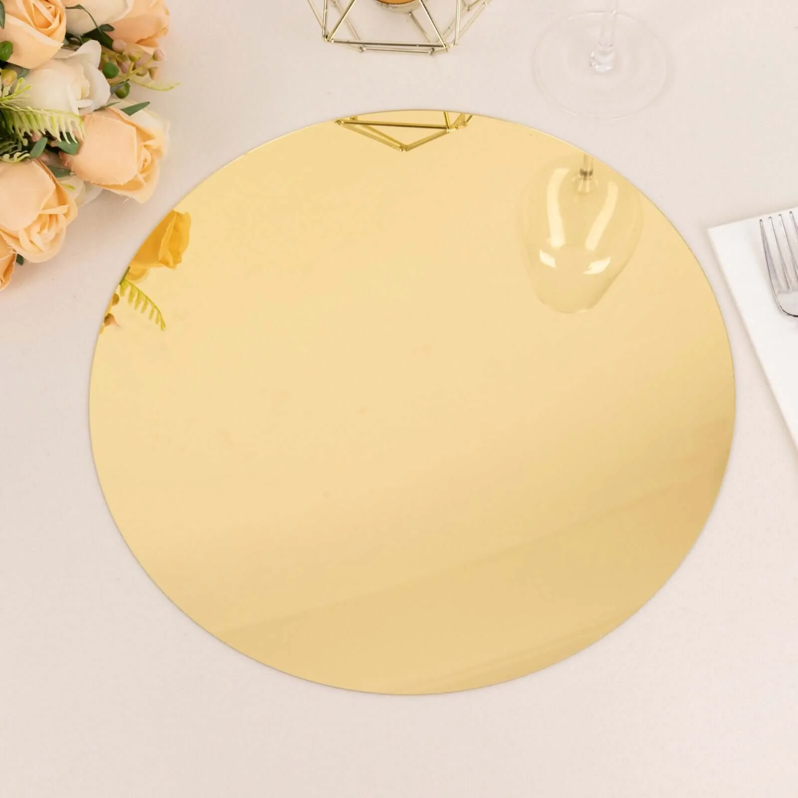 10-Pack Acrylic Charger Plates 13" Round Gold Mirror - Lightweight Decorative Dining Plates - Image 8