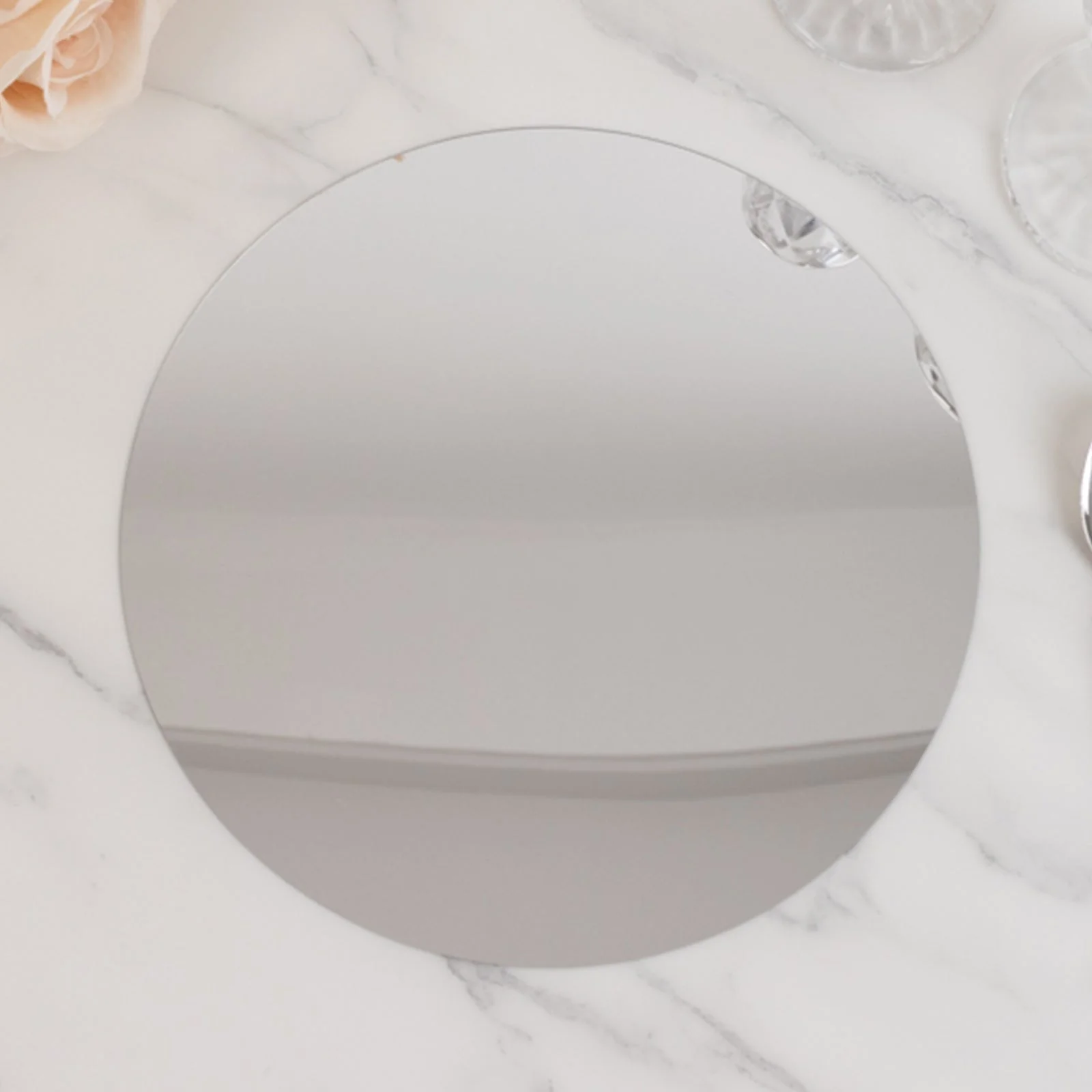 10-Pack Acrylic Mirror Tray 10" Round Silver Circle Candle Plate - Decorative Centerpiece Bases - Image 10