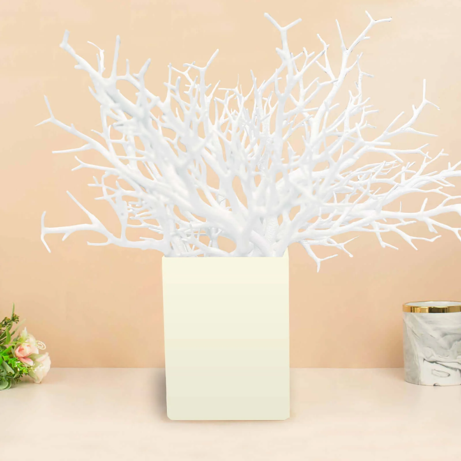 10-Pack Artificial Manzanita Tree Branch 14" White - Image 10