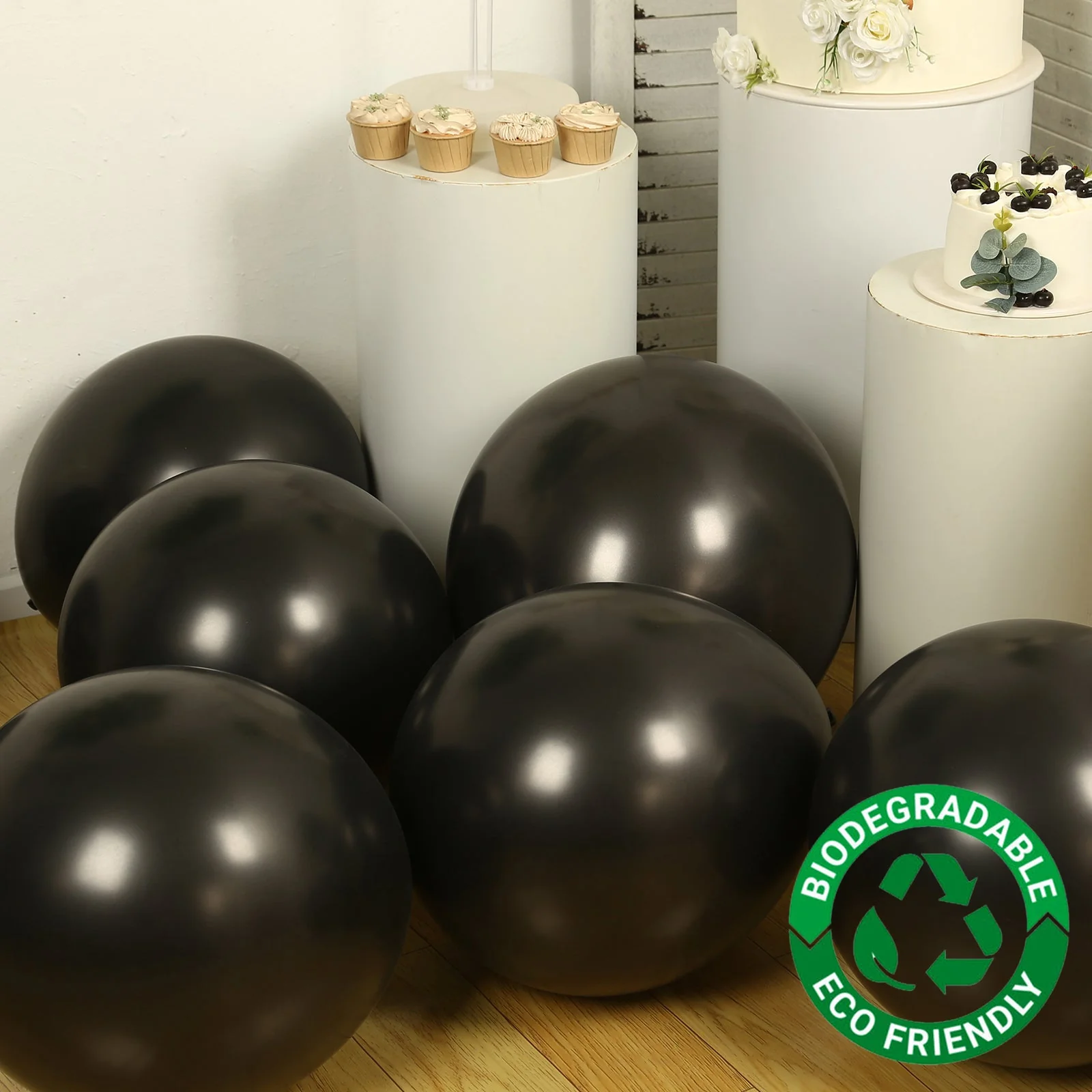 10 Pack Black Biodegradable Balloons, Eco-friendly Thickened Extra Strong Latex Helium Party Balloons - 18" - Image 8