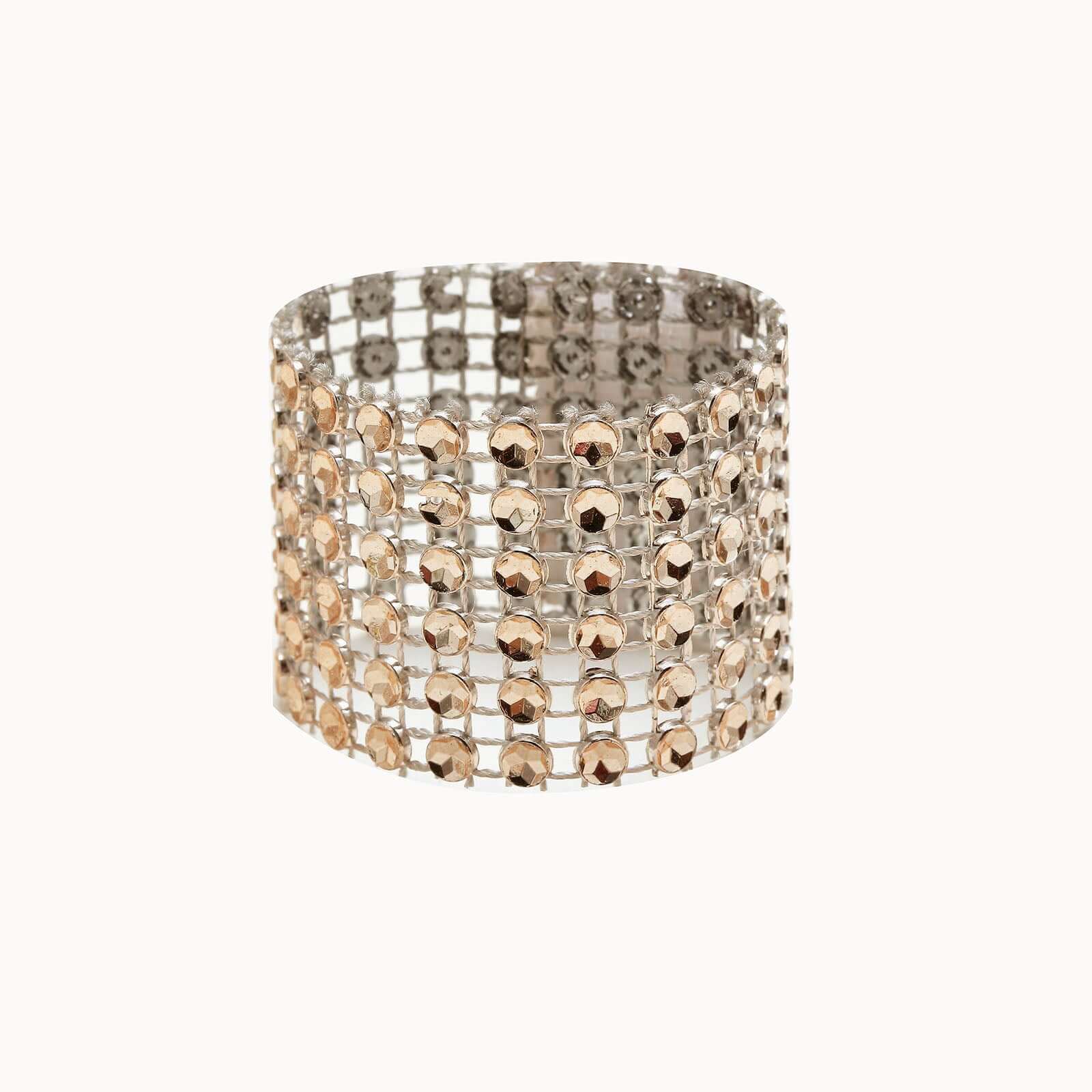 10 Pack Diamond Rhinestone Napkin Rings Antique Gold - Velcro Brooch Buckle for Chair Sashes - Image 6