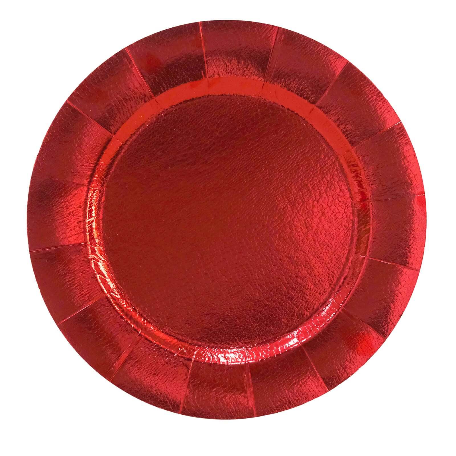 10-Pack Disposable Round Charger Plates 13" Red with Leathery Texture - 1100GSM Sturdy Cardboard Placemats - Image 6
