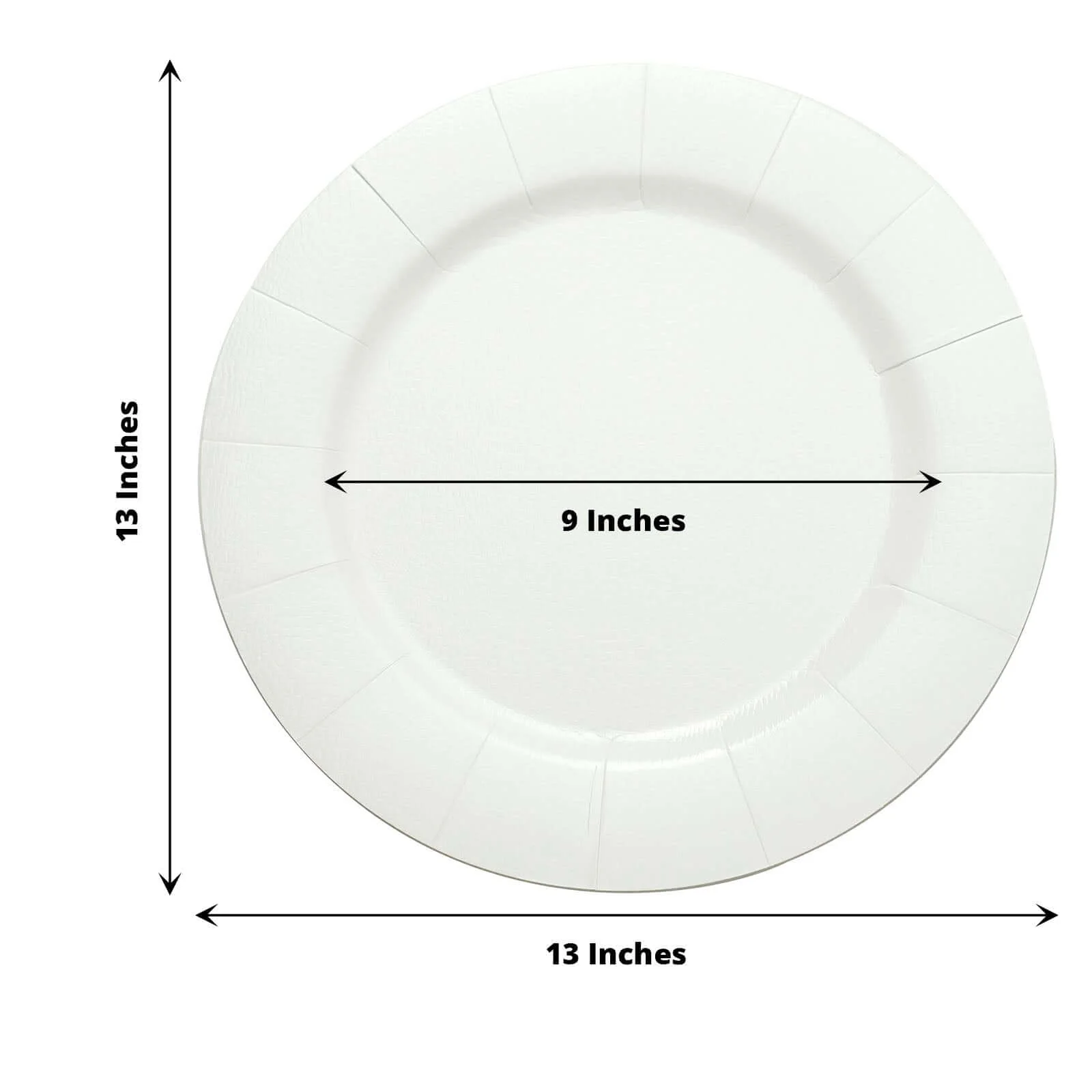 10-Pack Disposable Round Charger Plates 13" White with Leathery Texture - 1100GSM Sturdy Cardboard Placemats for Weddings & Special Occasions - Image 3