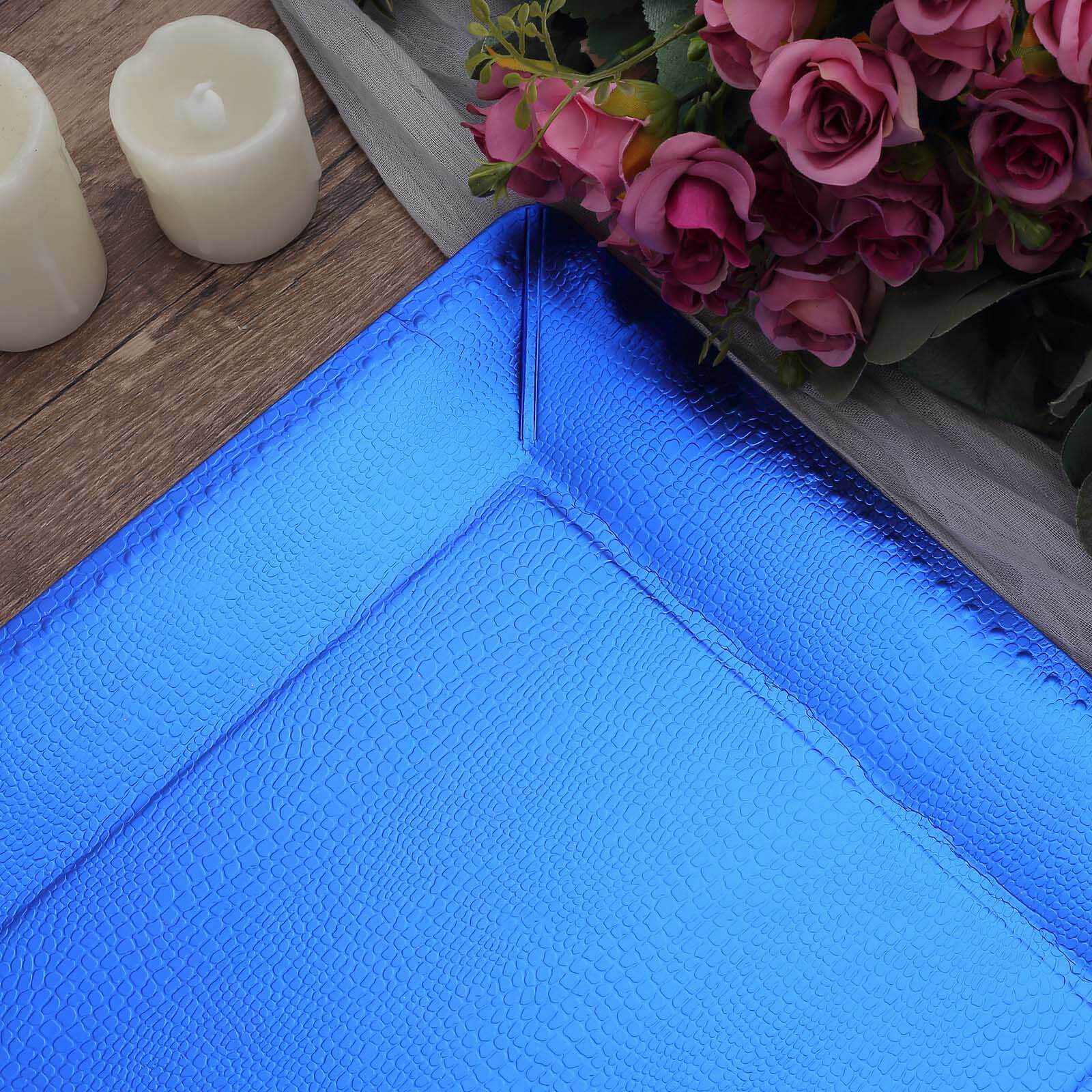 10-Pack Disposable Square Charger Plates 13" Royal Blue with Leather Like Texture - 1100GSM Sturdy Paper Chargers - Image 13