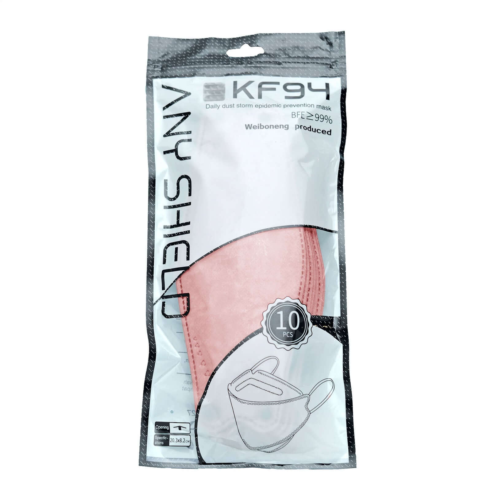 10 Pack Dusty Rose Breathable KF94 Face Mask, 3D Fish-Design Mouth Shields for Adult, 4-Layer Protective Face Masks with Adjustable Nose Clip - Image 15