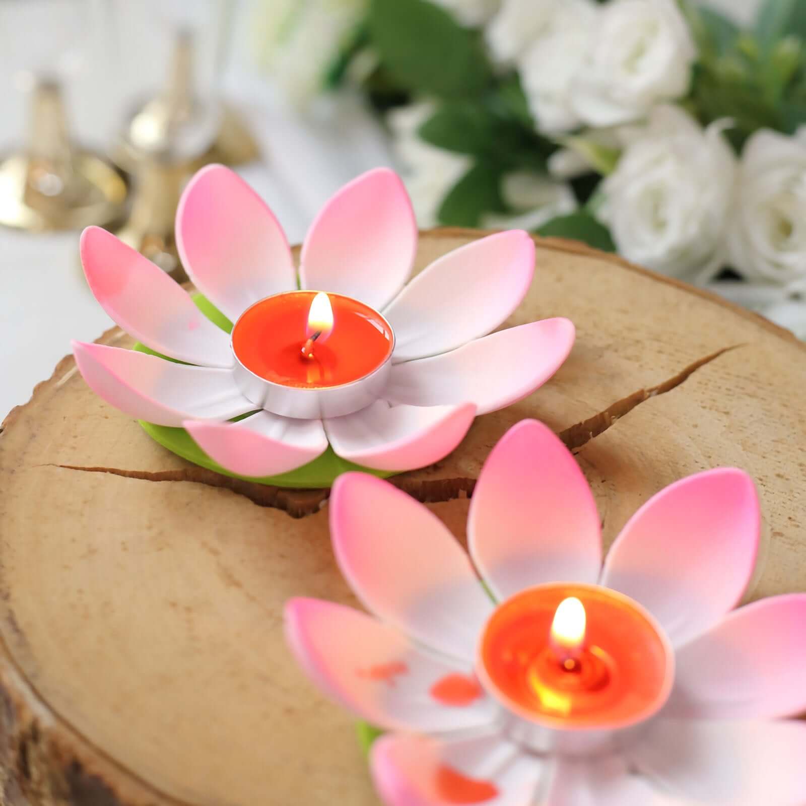 10-Pack Floating Candle Lights 5" Water Lily Lotus Flower Design Colorful - Assorted Tealight Lanterns - Image 10