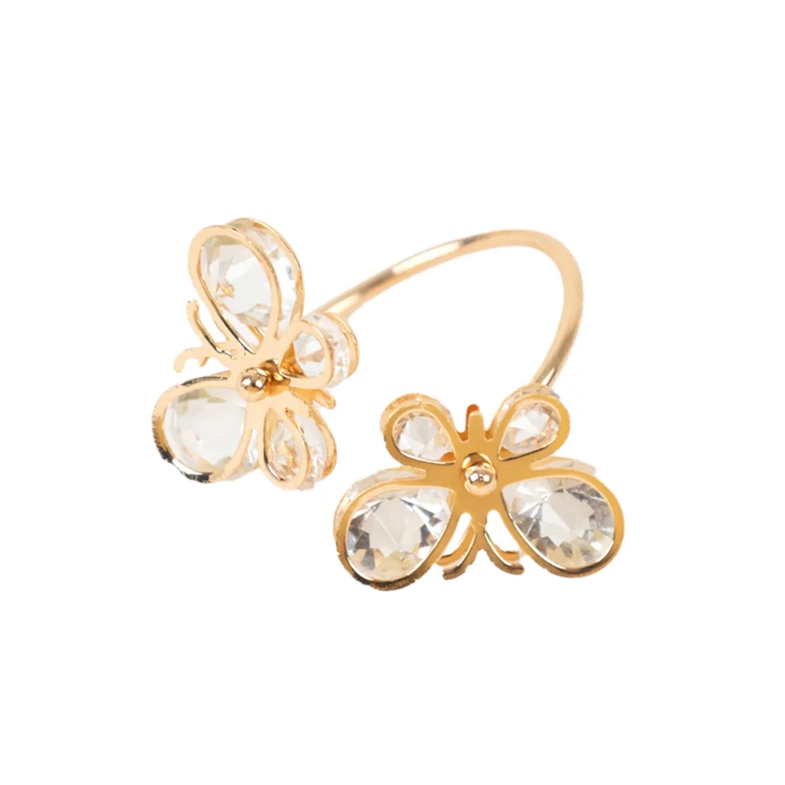10-Pack Gold Metal Butterfly Napkin Rings with Crystal Diamond Accents – Napkin Holder for Weddings & Events - Image 6