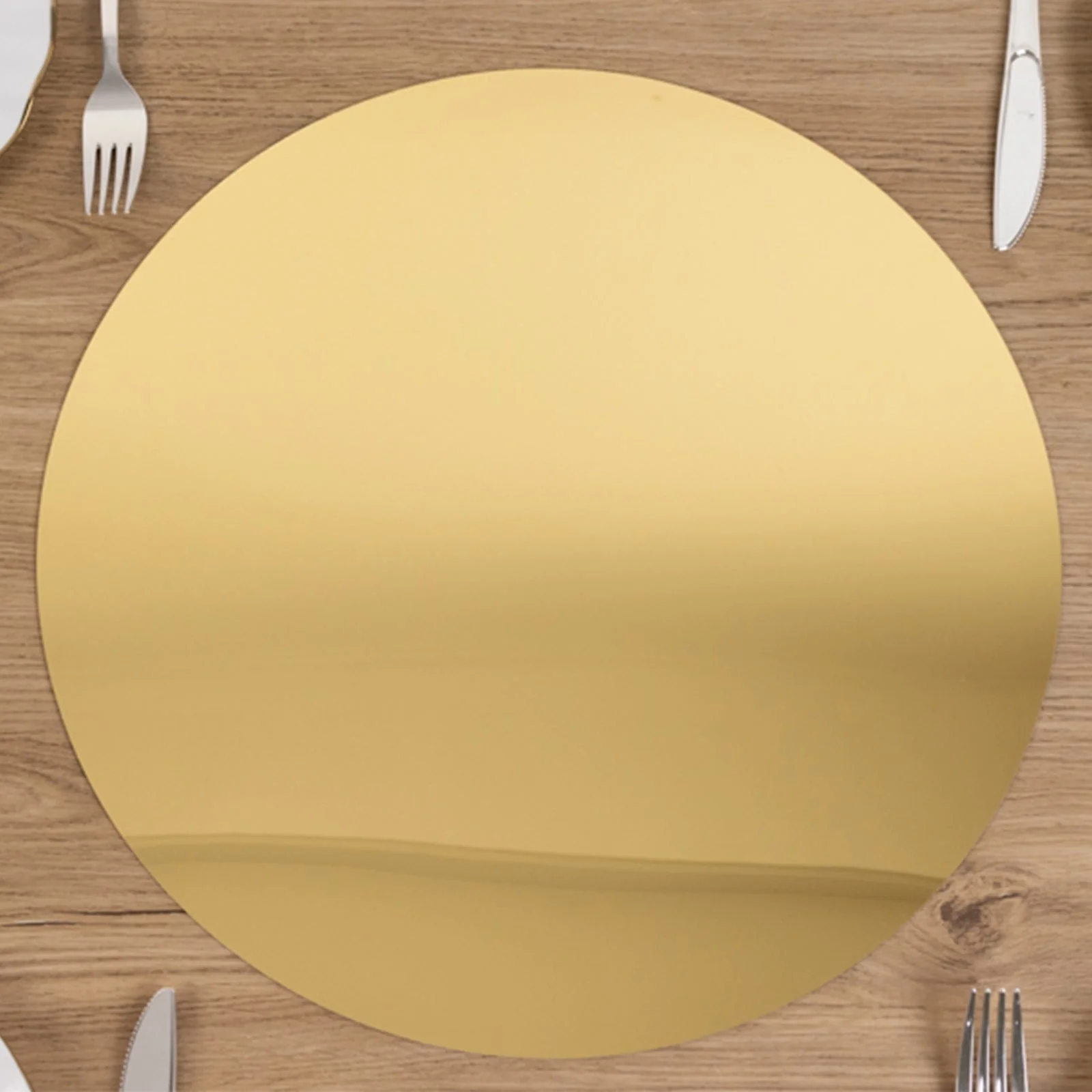 10-Pack Large Acrylic Mirror Tray 16" Round Gold Circle Candle Plate - Decorative Centerpiece Bases - Image 7