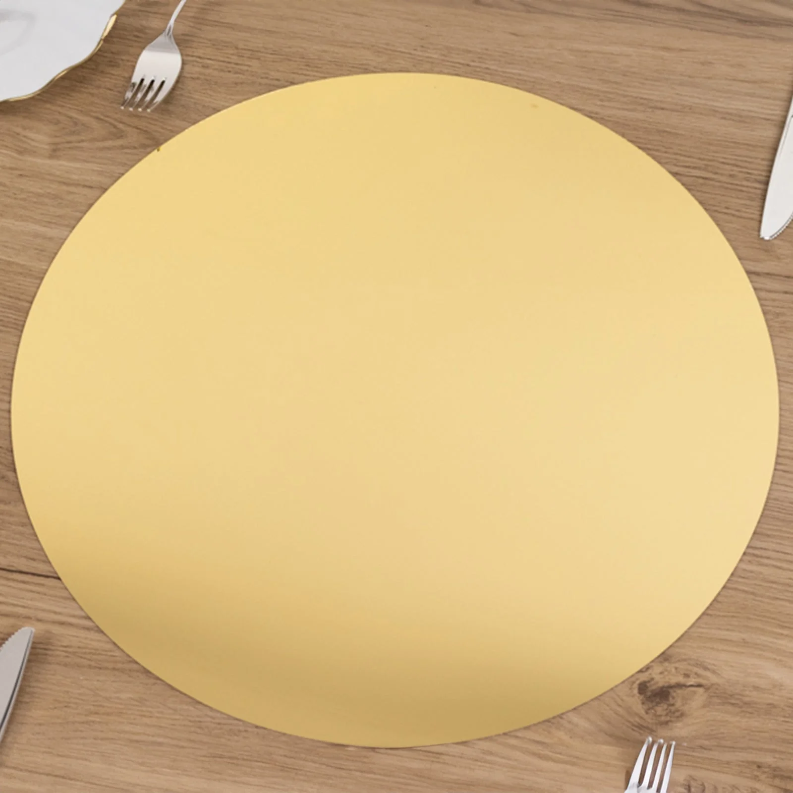 10-Pack Large Acrylic Mirror Tray 16" Round Gold Circle Candle Plate - Decorative Centerpiece Bases - Image 9