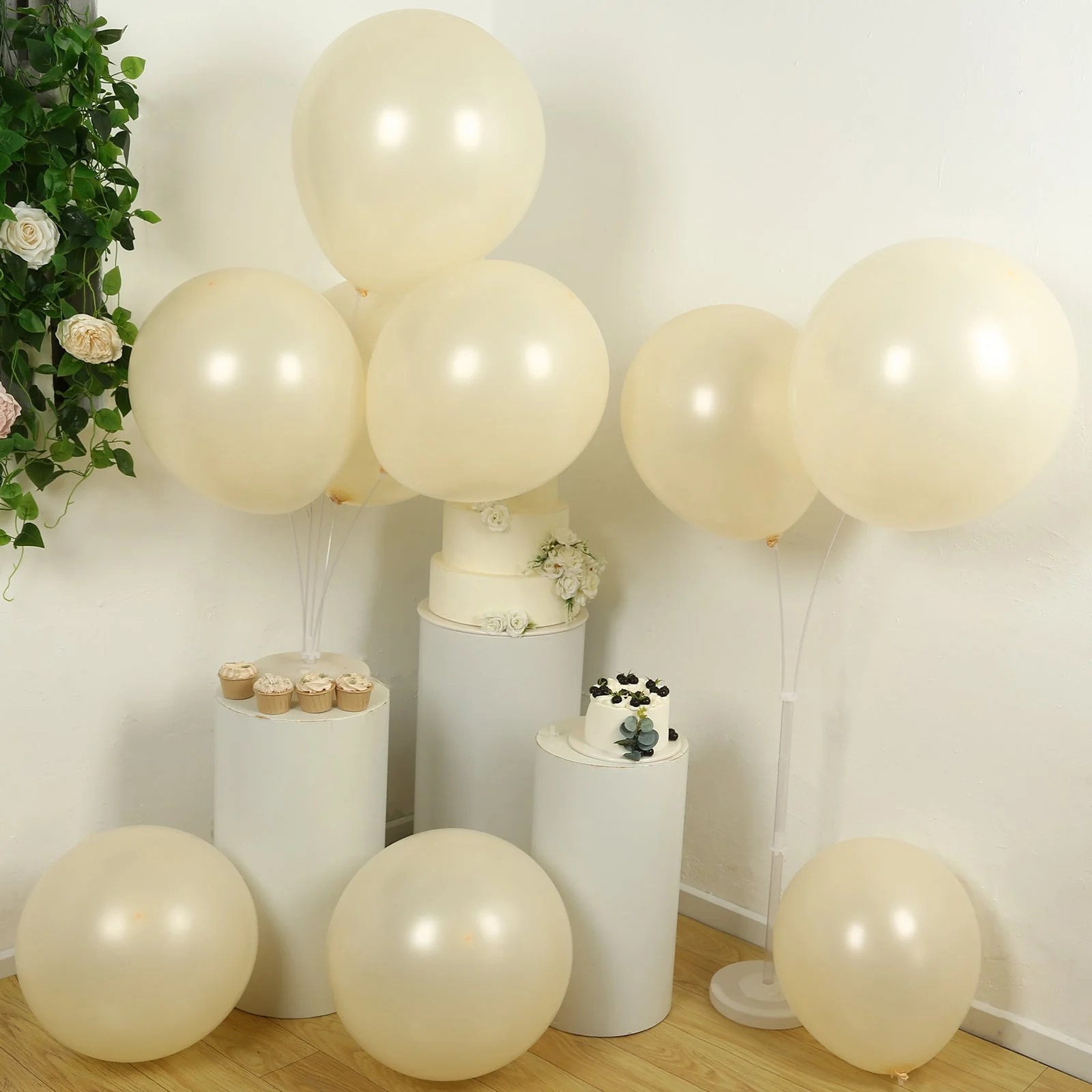 10 Pack Matte Pastel Cream Biodegradable Balloons, Round Eco-friendly Thick Latex Party Balloons - 18" - Image 10
