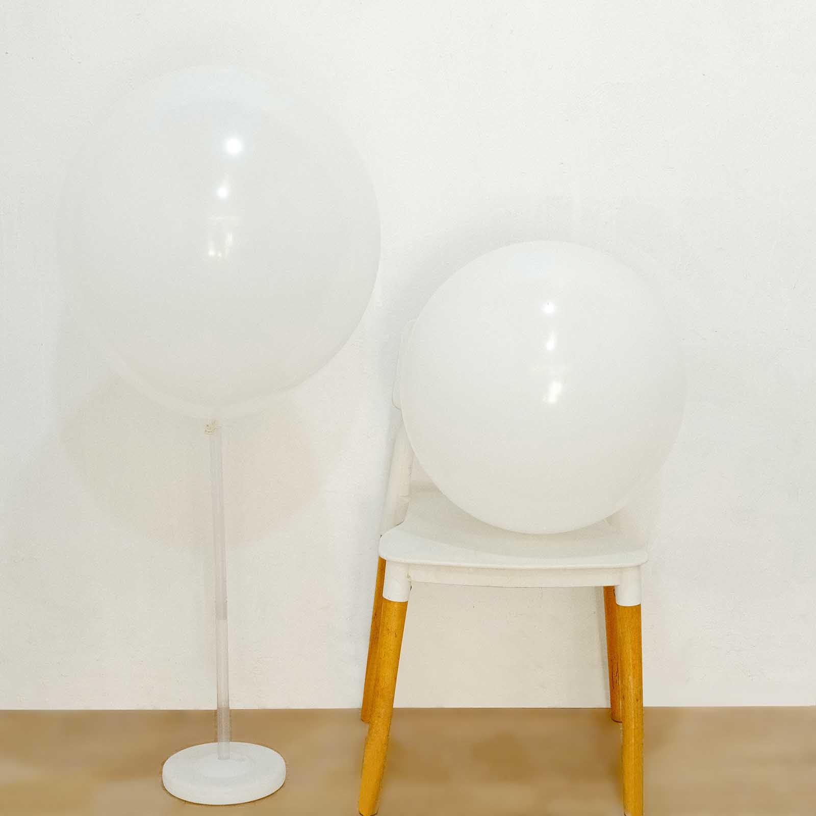 10 Pack Matte Pastel White Helium or Air Latex Party Balloons 18" - Image 12