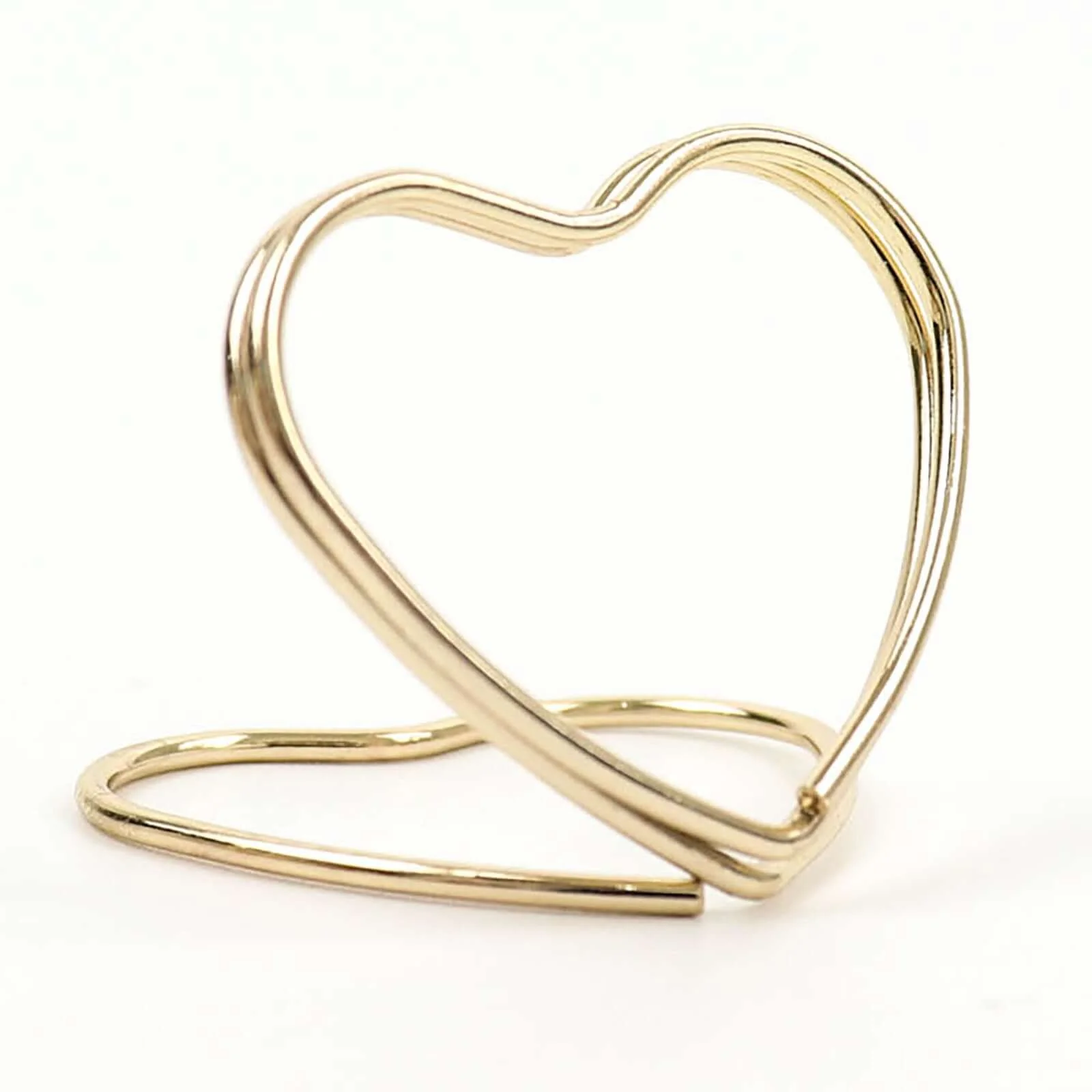 10-Pack Metal Card Holder Stands 1" Double Heart Design Gold - Table Number Stands and Wedding Place Card Menu Clips - Image 7