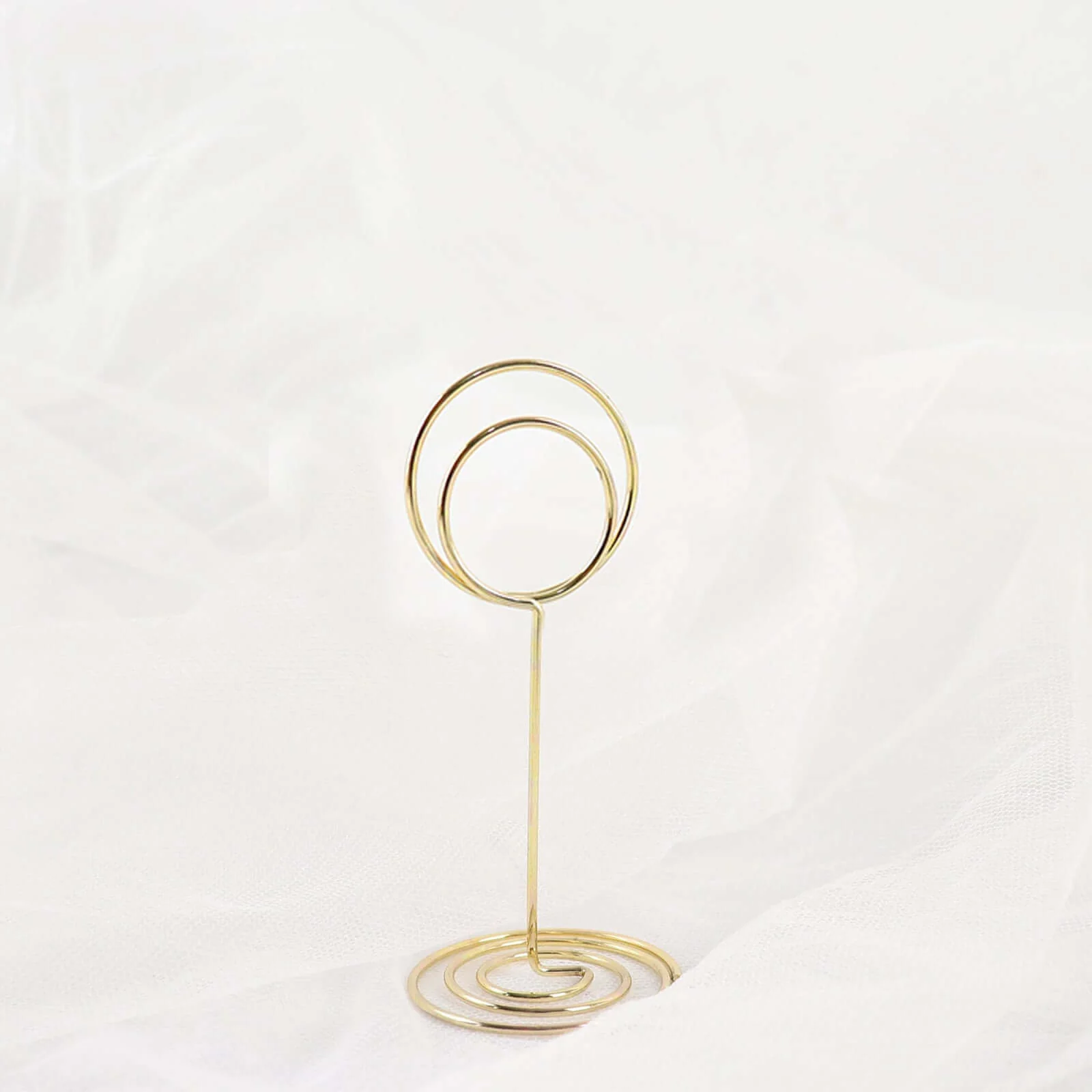 10-Pack Metal Card Holder Stands 3.5" Mini Circle Hoop Design Gold - Table Number Stands and Wedding Place Card Menu Clips - Image 6