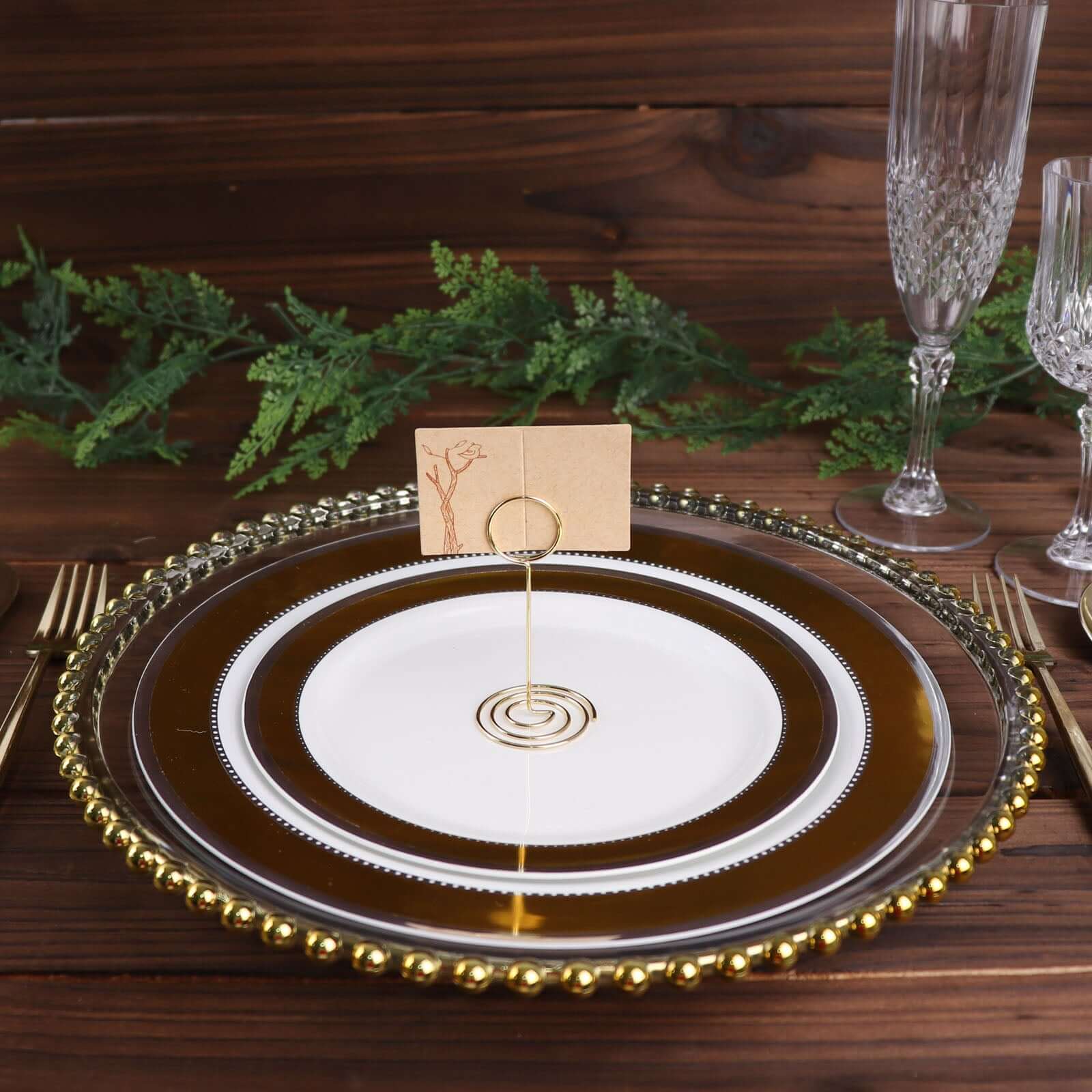 10-Pack Metal Card Holder Stands 3.5" Mini Circle Hoop Design Gold - Table Number Stands and Wedding Place Card Menu Clips - Image 8
