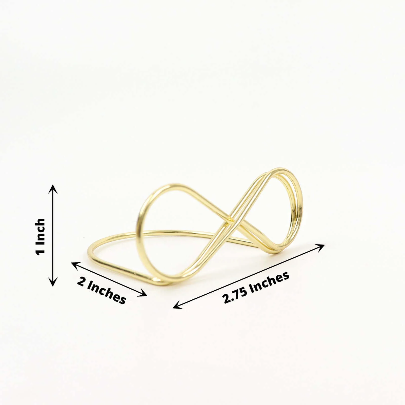 10-Pack Metal Card Holder Stands 3" Infinity Design Gold - Table Number Stands and Wedding Place Card Menu Clips - Image 3