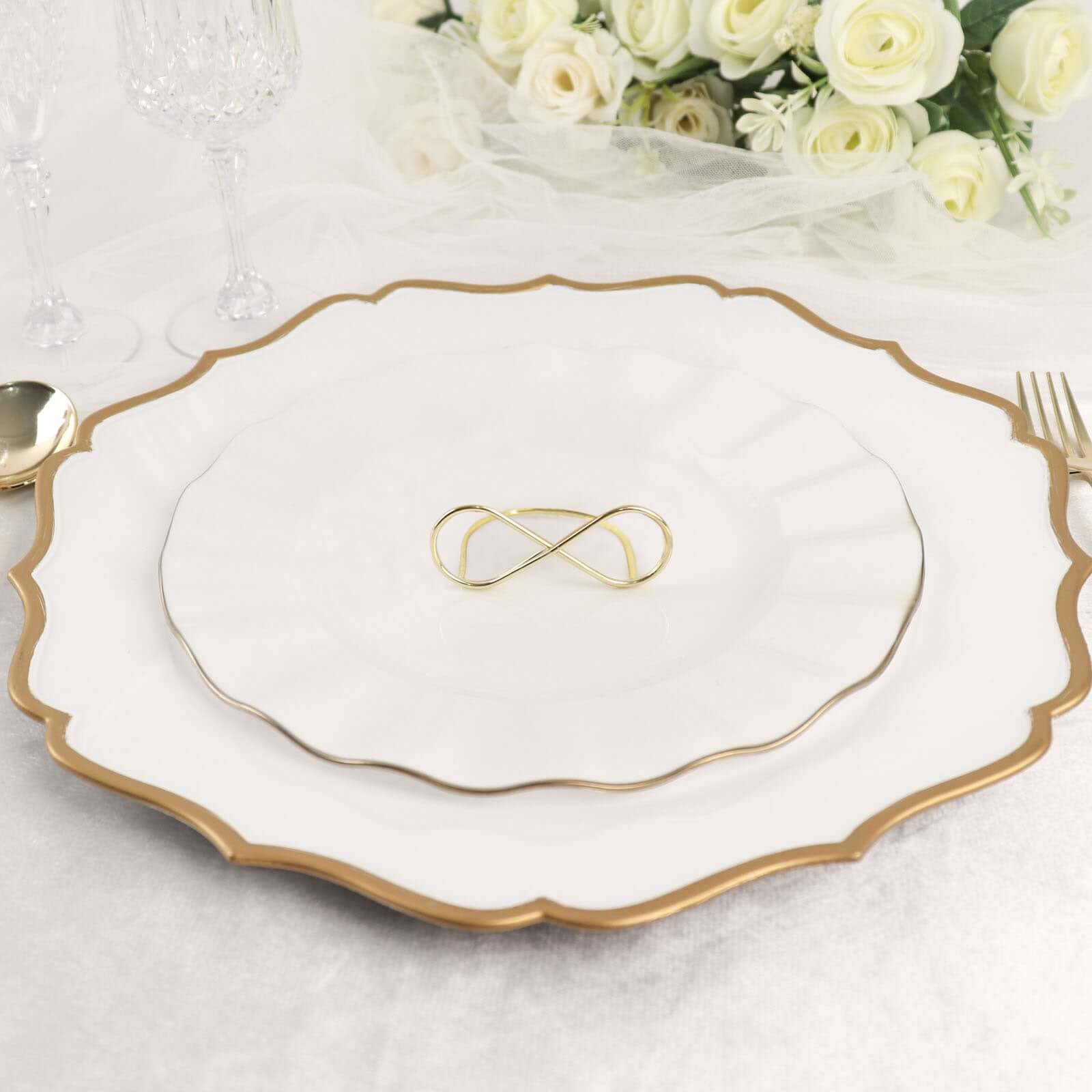 10-Pack Metal Card Holder Stands 3" Infinity Design Gold - Table Number Stands and Wedding Place Card Menu Clips - Image 8