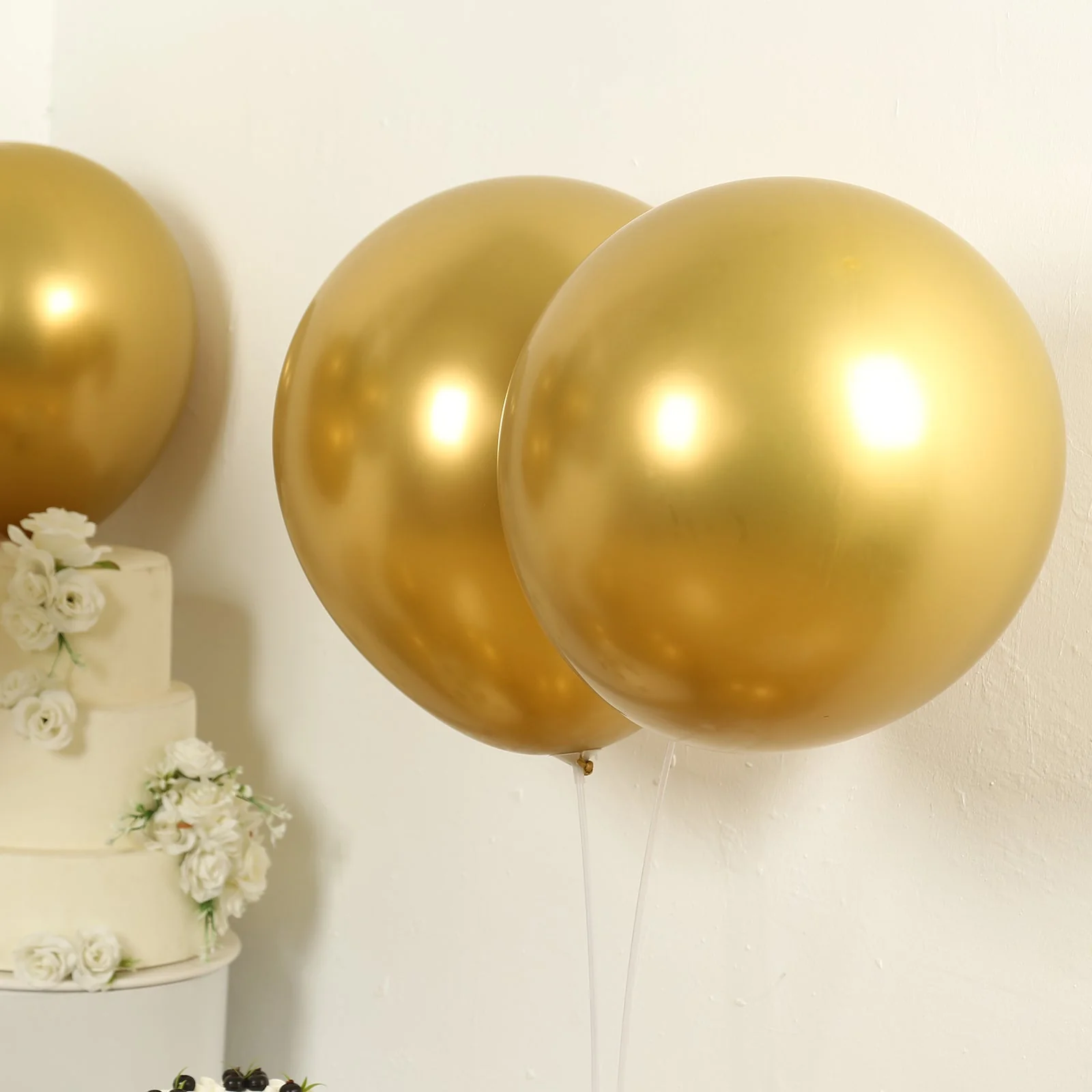 10 Pack Metallic Gold Biodegradable Balloons, Thick Chrome Latex Party Balloons - 18" - Image 5