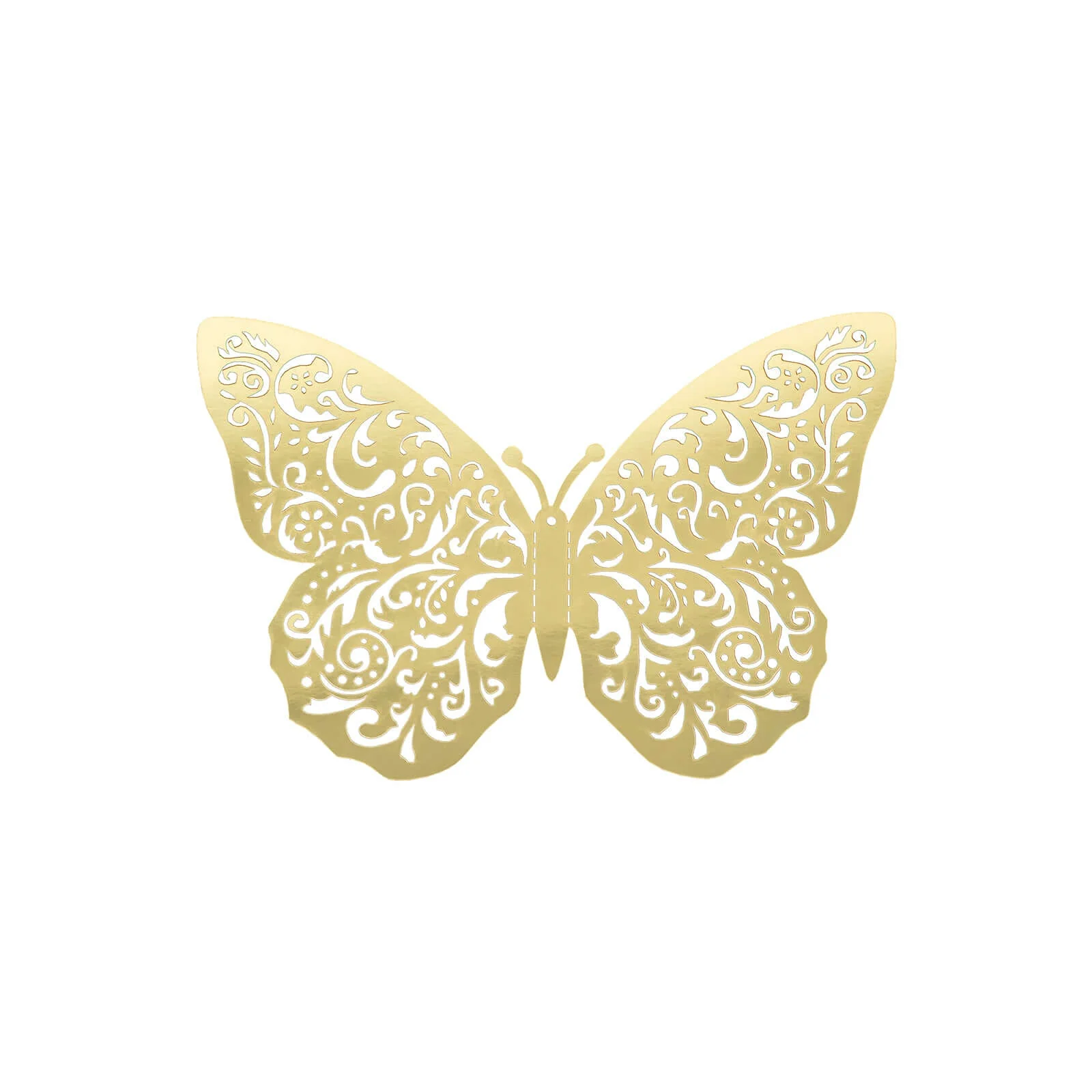 10 Pack Metallic Gold Foil Jumbo 3D Butterfly Wall Stickers, Disposable Paper Charger Placemats - 14"x20" - Image 6