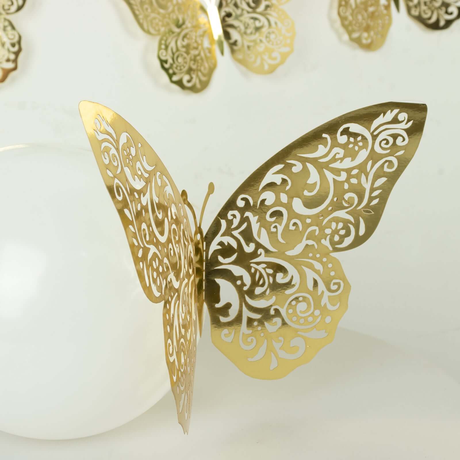 10 Pack Metallic Gold Foil Large 3D Butterfly Wall Stickers, Butterfly Paper Charger Placemat - 8"x12" - Image 10