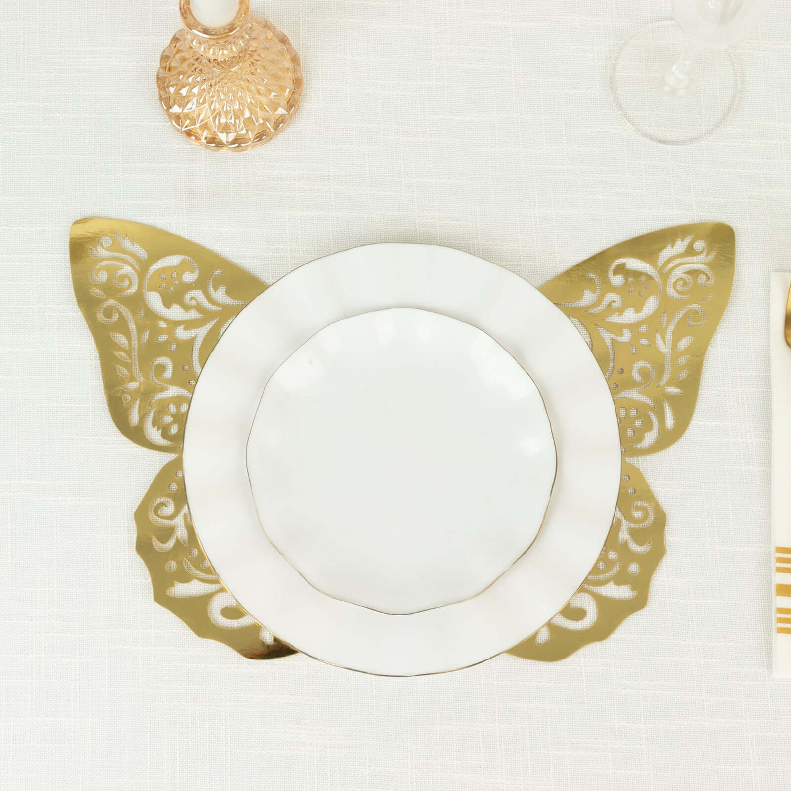 10 Pack Metallic Gold Foil Large 3D Butterfly Wall Stickers, Butterfly Paper Charger Placemat - 9"x14" - Image 7