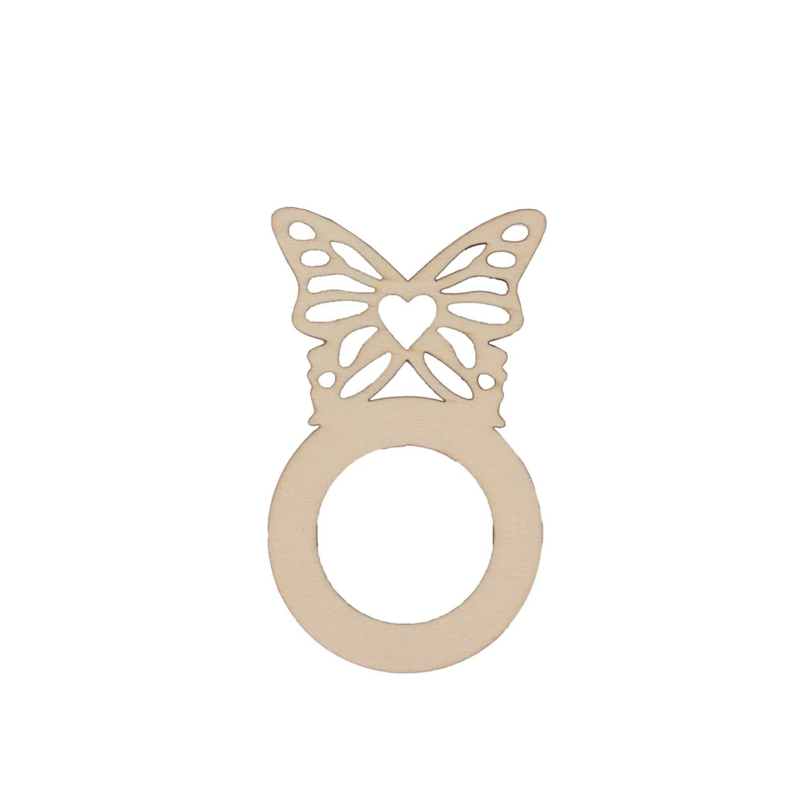 10 Pack Natural Wooden Butterfly Rustic Napkin Rings, Boho Farmhouse Napkin Holders - 3" - Image 7