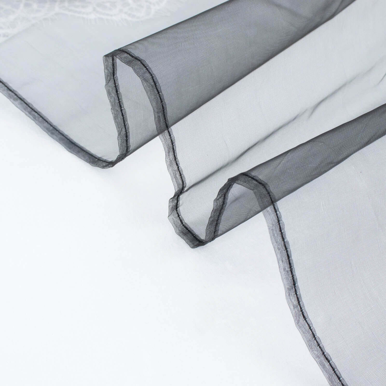 10 Pack Organza Napkins 23"x23" Black - Crisp & Lightweight Sheer Dinner Napkins - Image 16