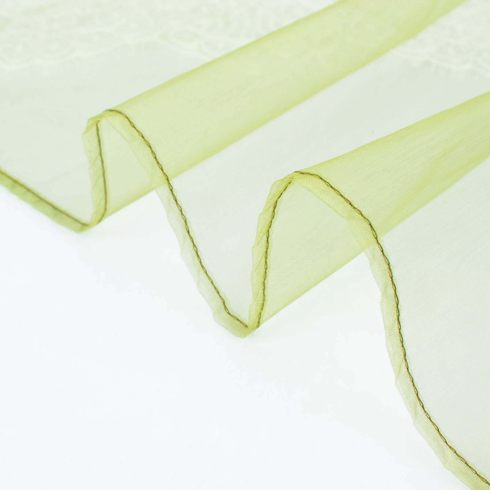 10 Pack Organza Napkins 23"x23" Olive Green - Crisp & Lightweight Sheer Dinner Napkins - Image 13