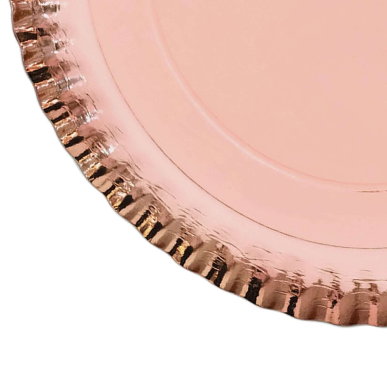 10-Pack Paper Round Charger Plates 13" Rose Gold with Scalloped Rims - 1100GSM Heavy Duty Disposable Serving Trays for Upscale Dinners & Celebrations - Image 12
