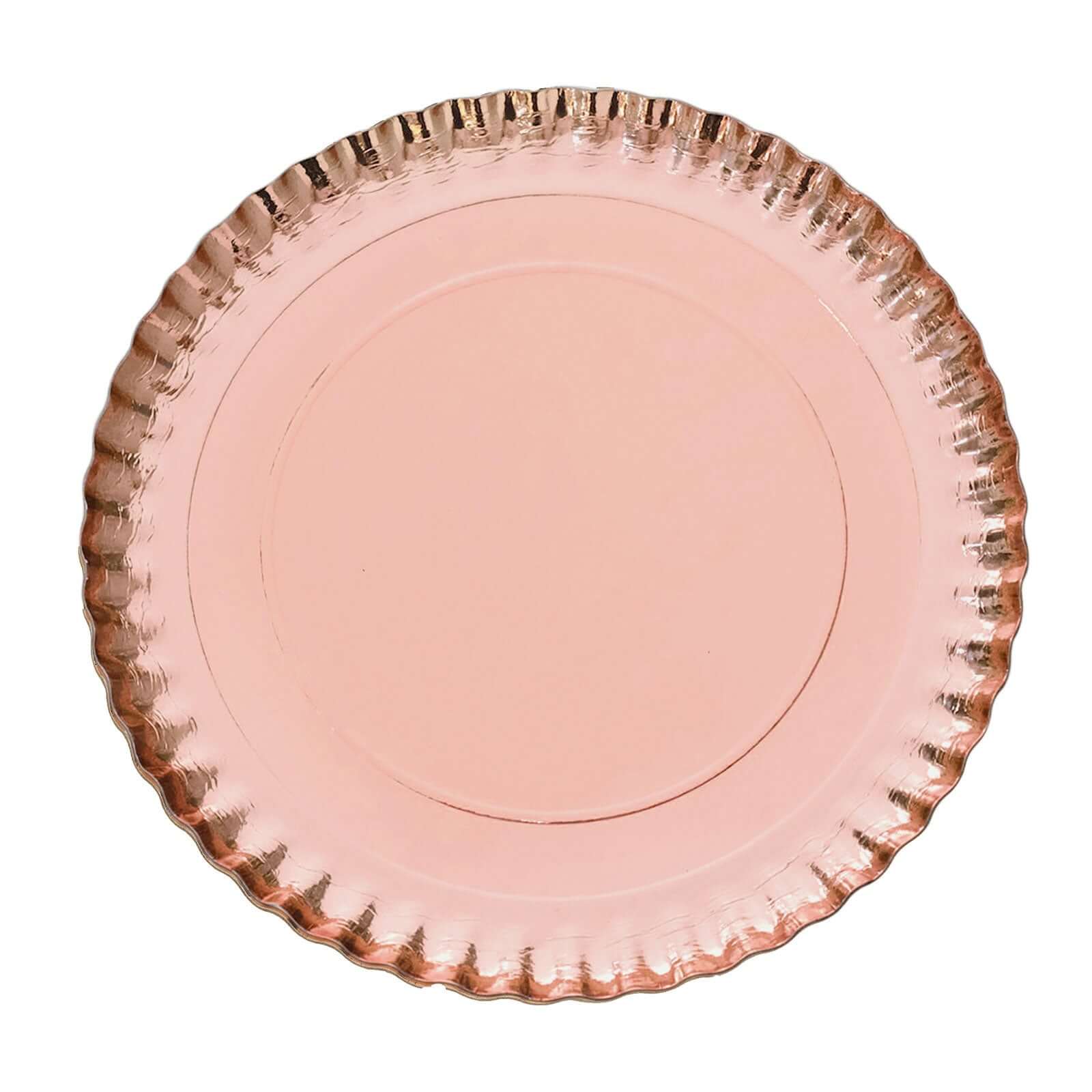 10-Pack Paper Round Charger Plates 13" Rose Gold with Scalloped Rims - 1100GSM Heavy Duty Disposable Serving Trays for Upscale Dinners & Celebrations - Image 7
