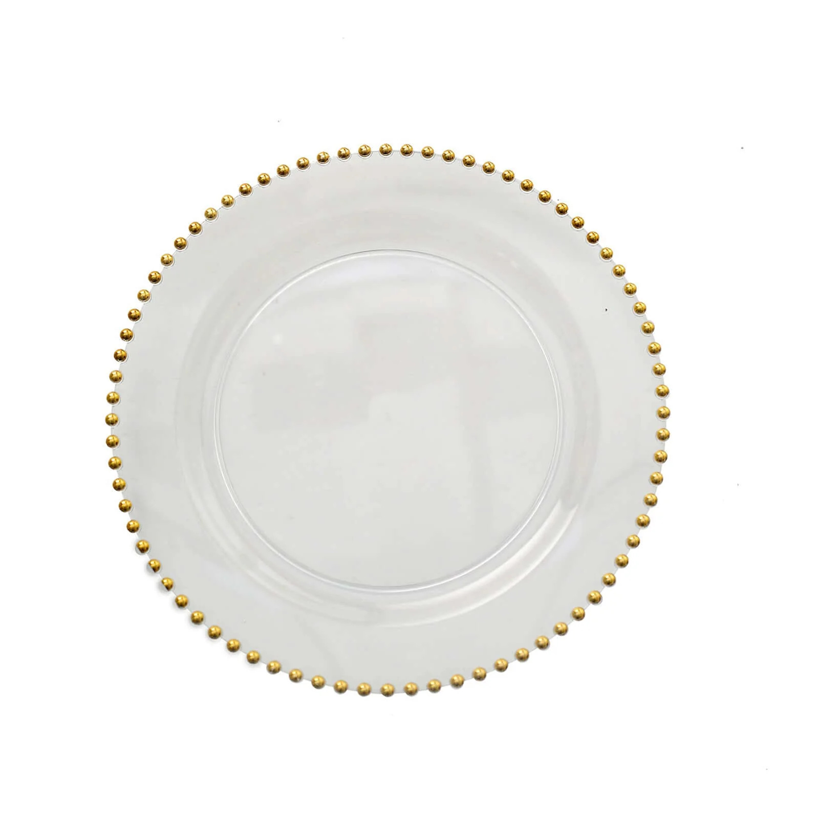 10 Pack Plastic Dessert Appetizer Plates in Clear with Gold Beaded Rim, Disposable Round Salad Party Plates 8" - Image 5