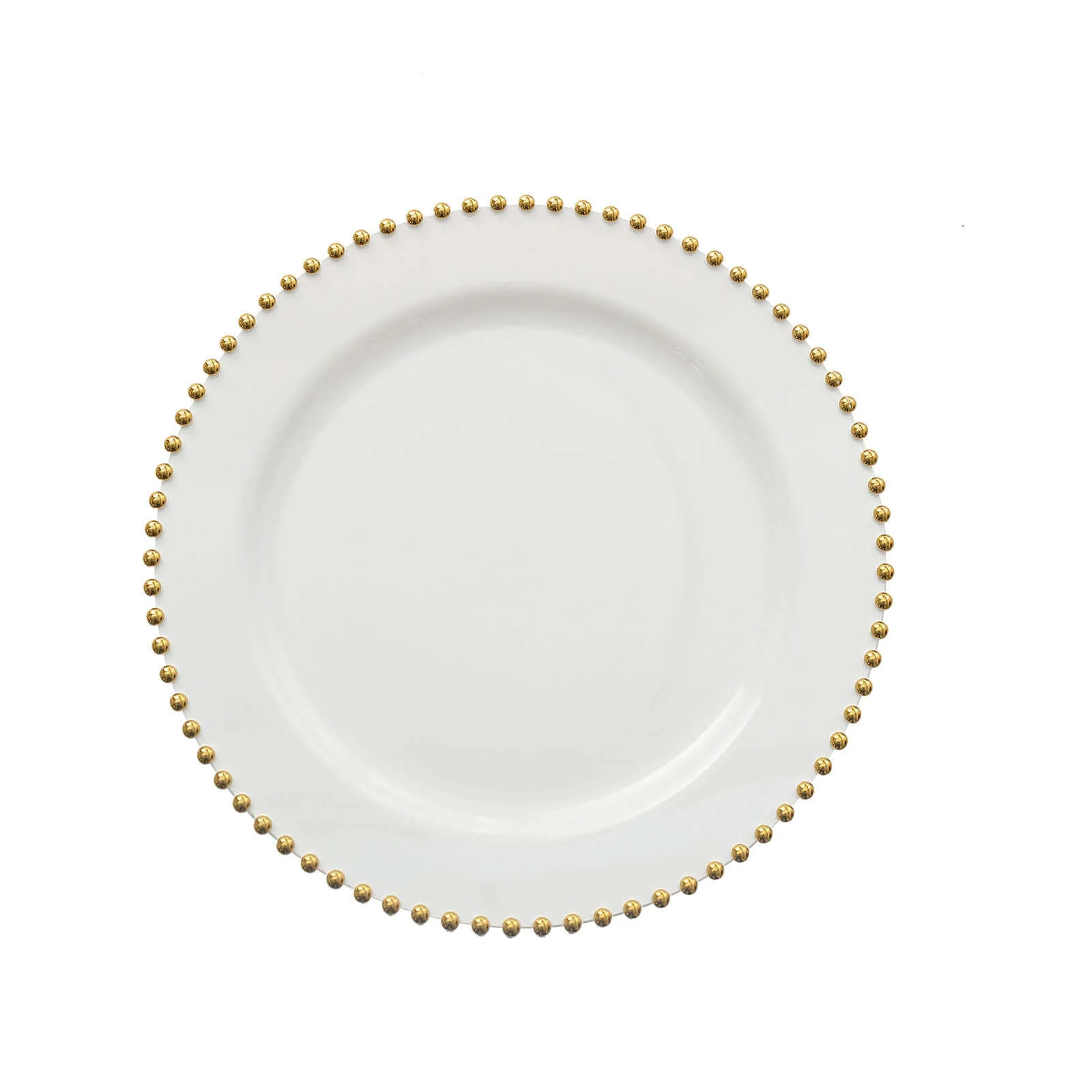 10 Pack Plastic Dessert Appetizer Plates in White with Gold Beaded Rim, Disposable Round Salad Party Plates 8" - Image 6