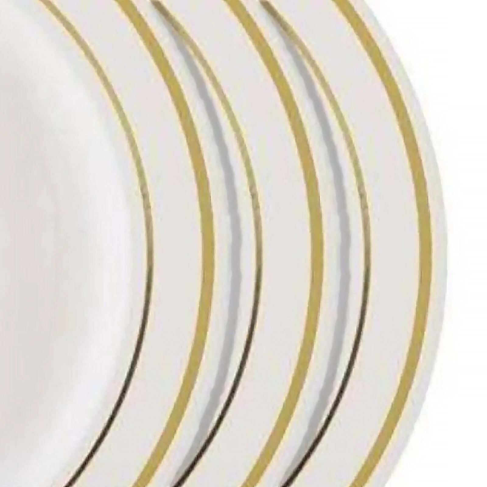 10-Pack Plastic Dessert Plates 6" Ivory with Très Chic Gold Rim - Perfect Disposable Salad Plates - Image 7