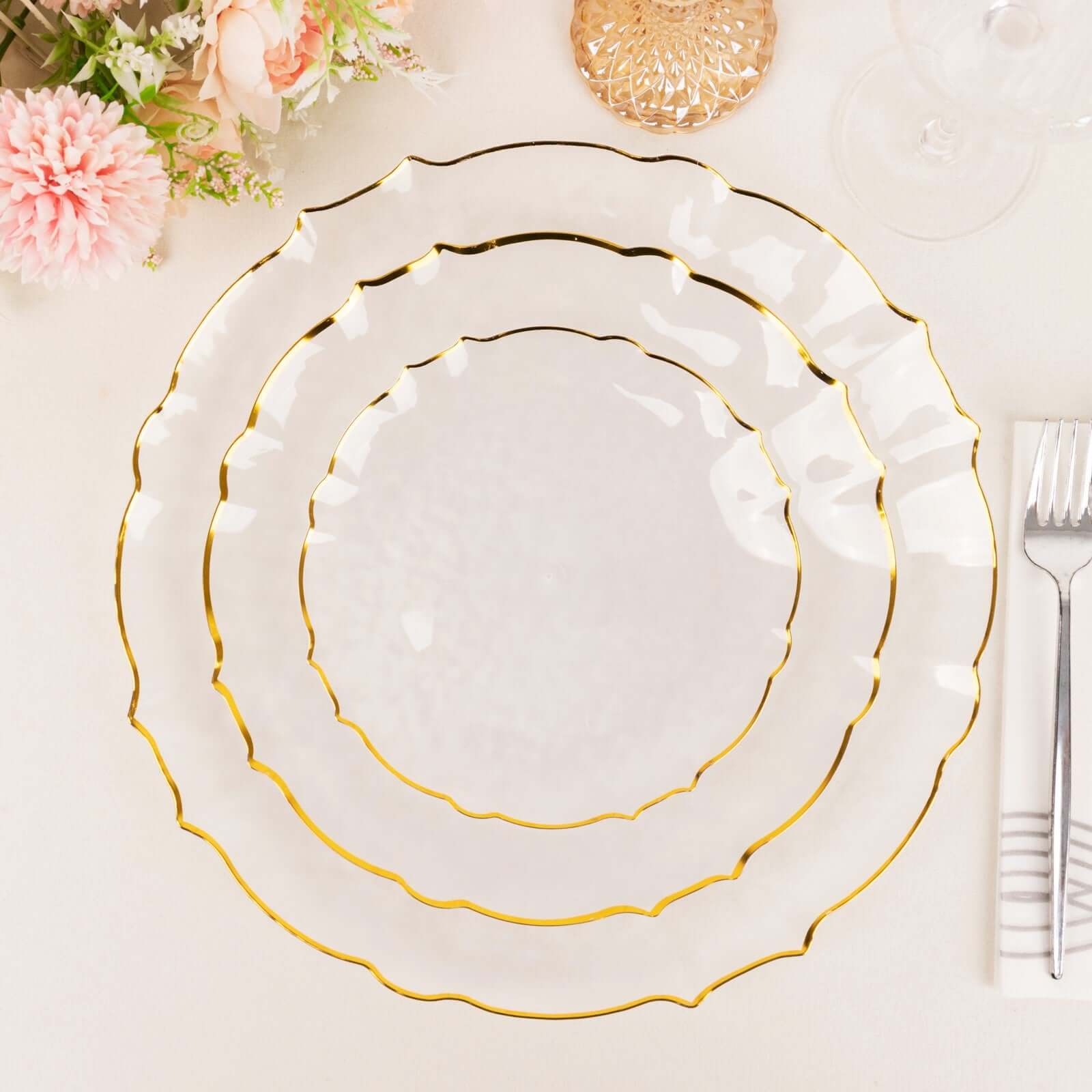10-Pack Plastic Round Dessert Appetizer Plates 7" - Image 2