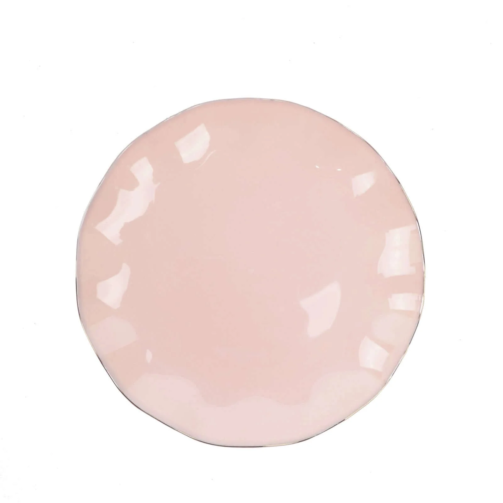 10-Pack Plastic Round Dessert Plates 6" Blush Ruffled Rim with Gold Edging - Heavy Duty Disposable Salad Appetizer Dinnerware - Image 7